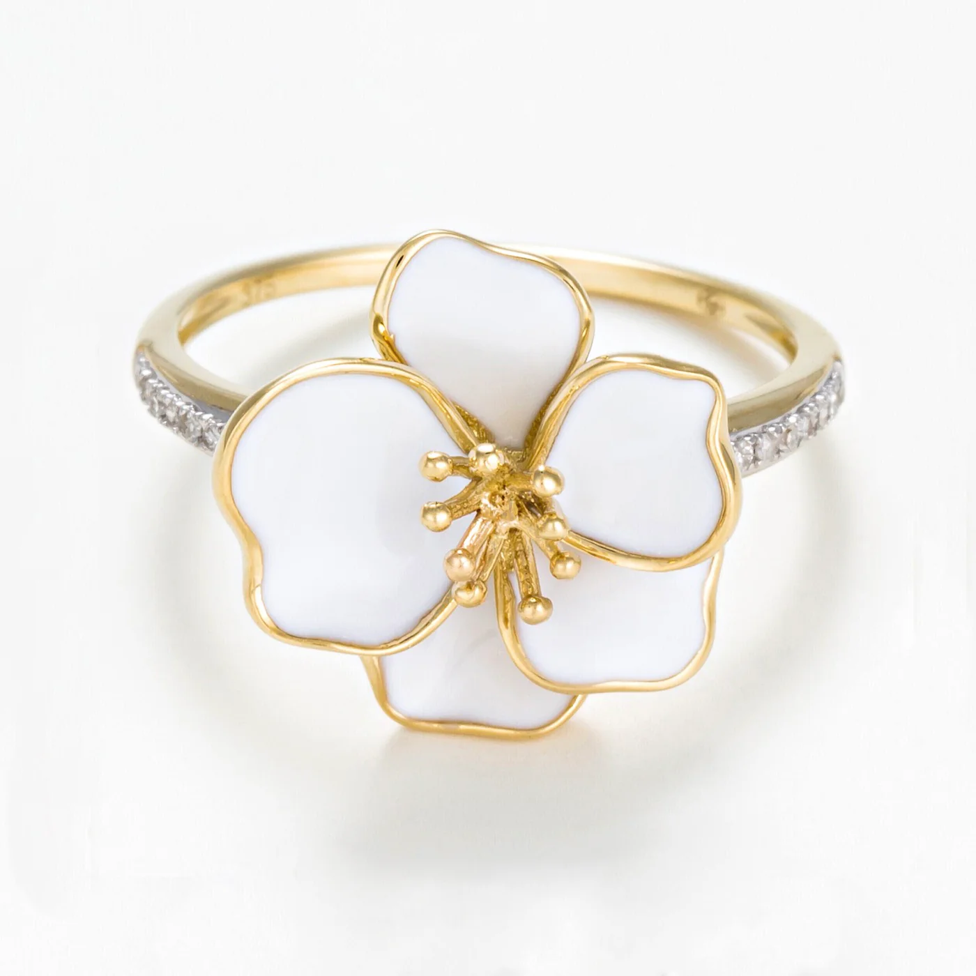Bague "Orchidée" - Or Jaune 375/1000 - Image 2