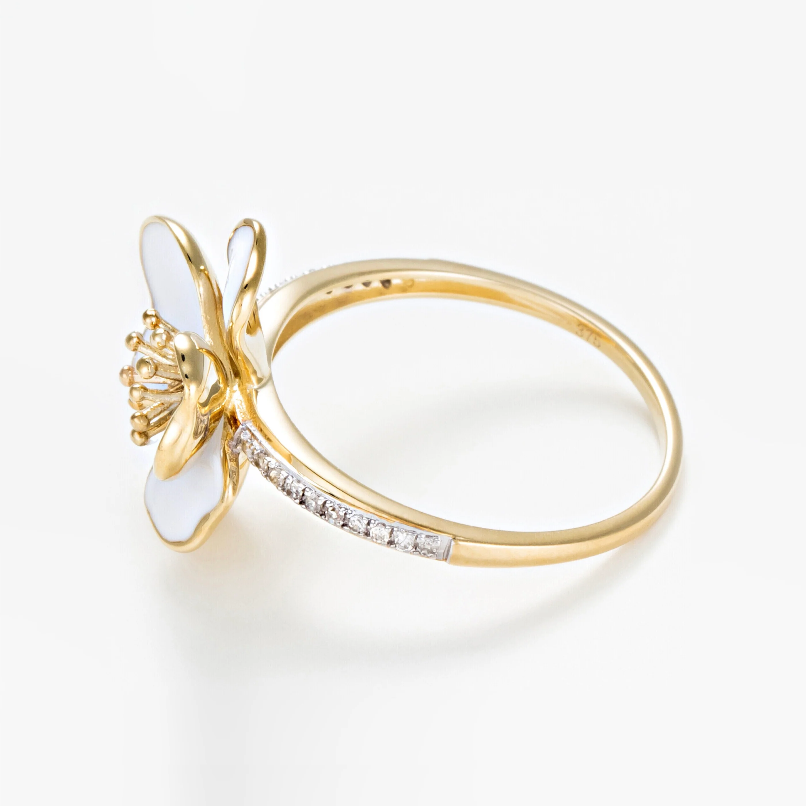 Bague "Orchidée" - Or Jaune 375/1000 - Image 3
