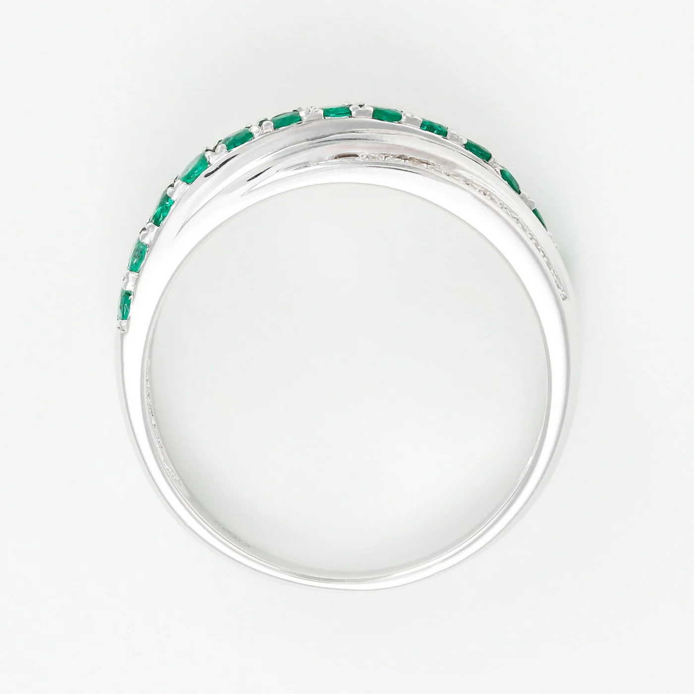 Bague "Entrelacs Emeraude" Or Blanc 375/1000 - Or Blanc 375/1000 - Image 2