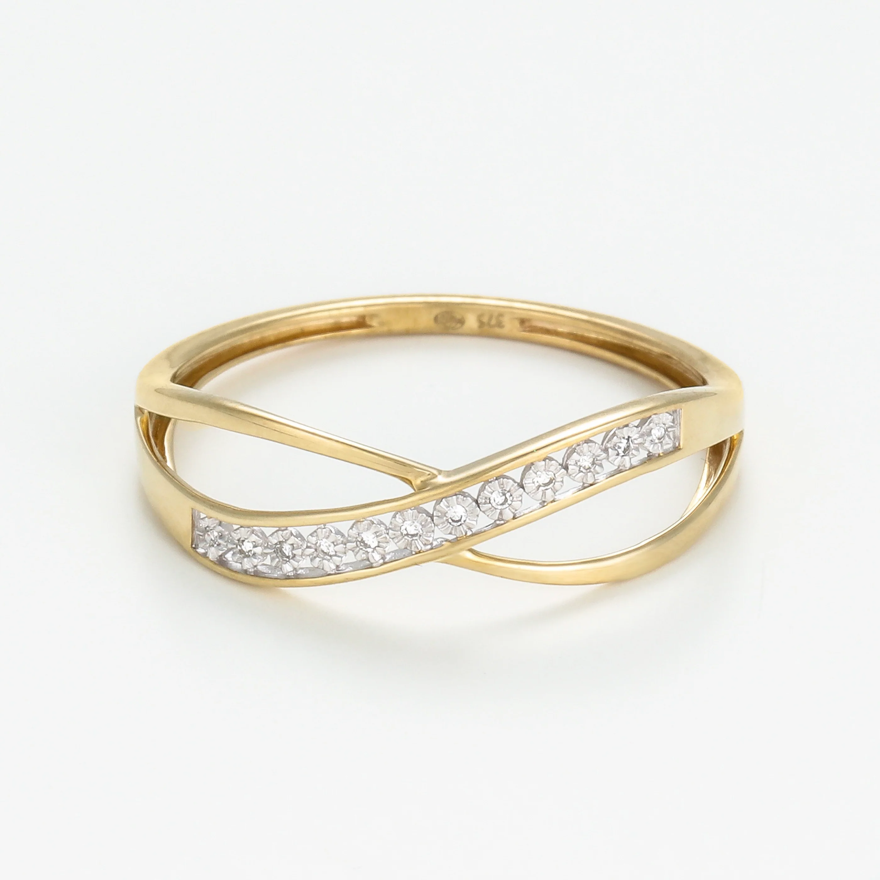Bague "Liée" D0,02/12 - Or Jaune 375/1000 - Image 2