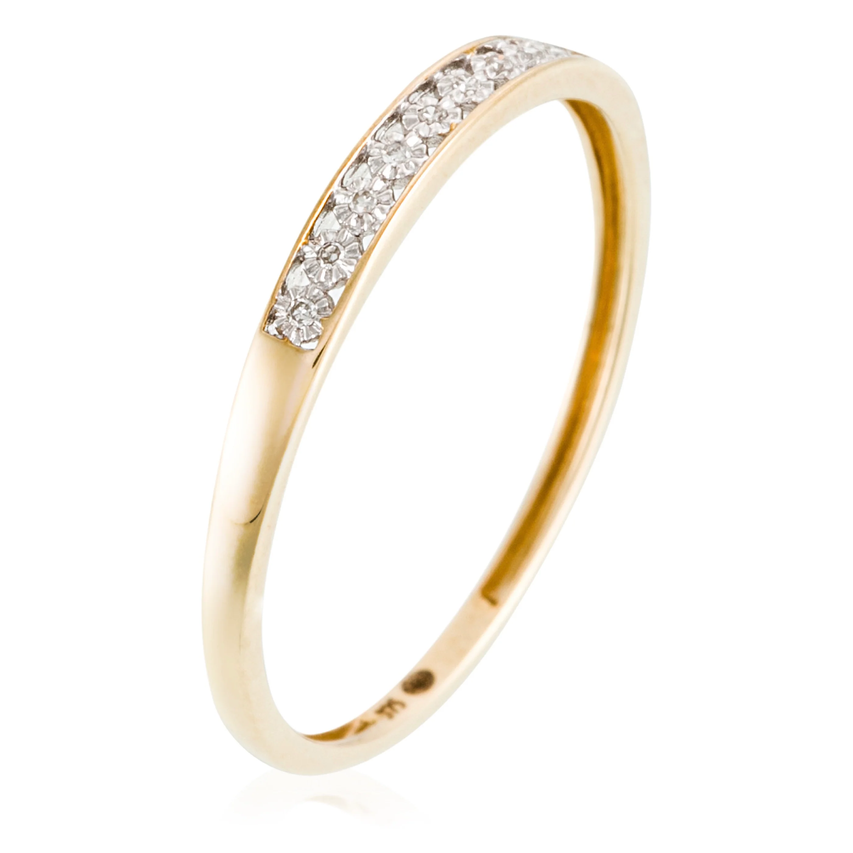 Bague "Romantic Love" D0,02/9 - Or Jaune 375/1000 - Image 2