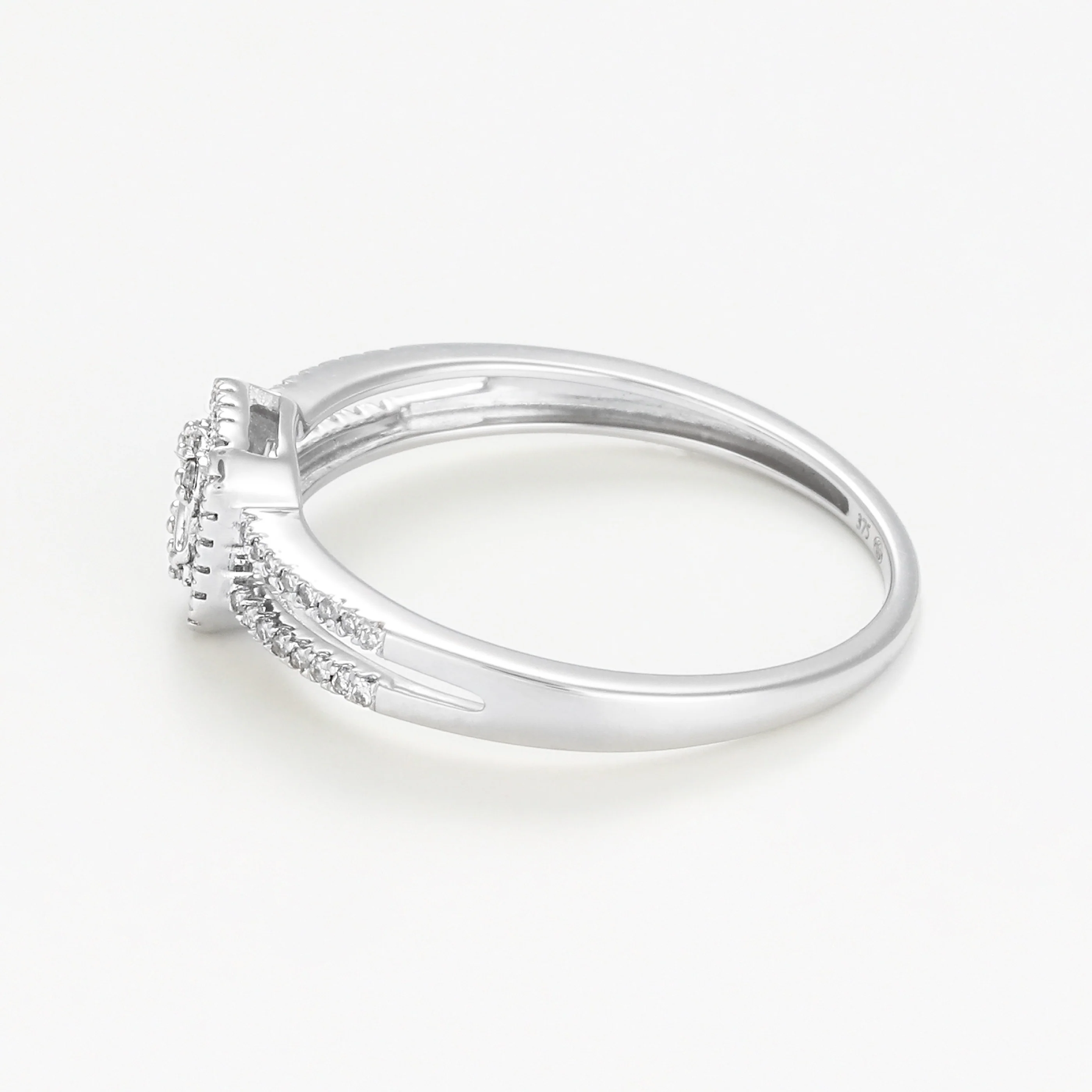 Bague "Brillants Baguettes" - Or Blanc 375/1000 - Image 3