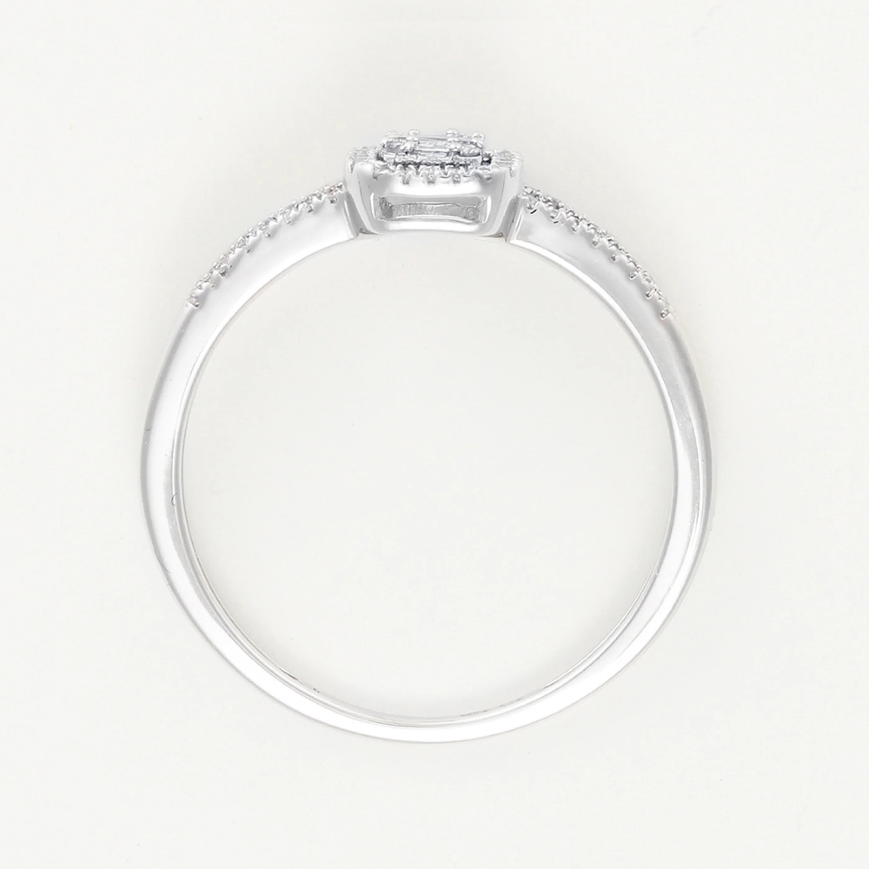 Bague "Brillants Baguettes" - Or Blanc 375/1000 - Image 4