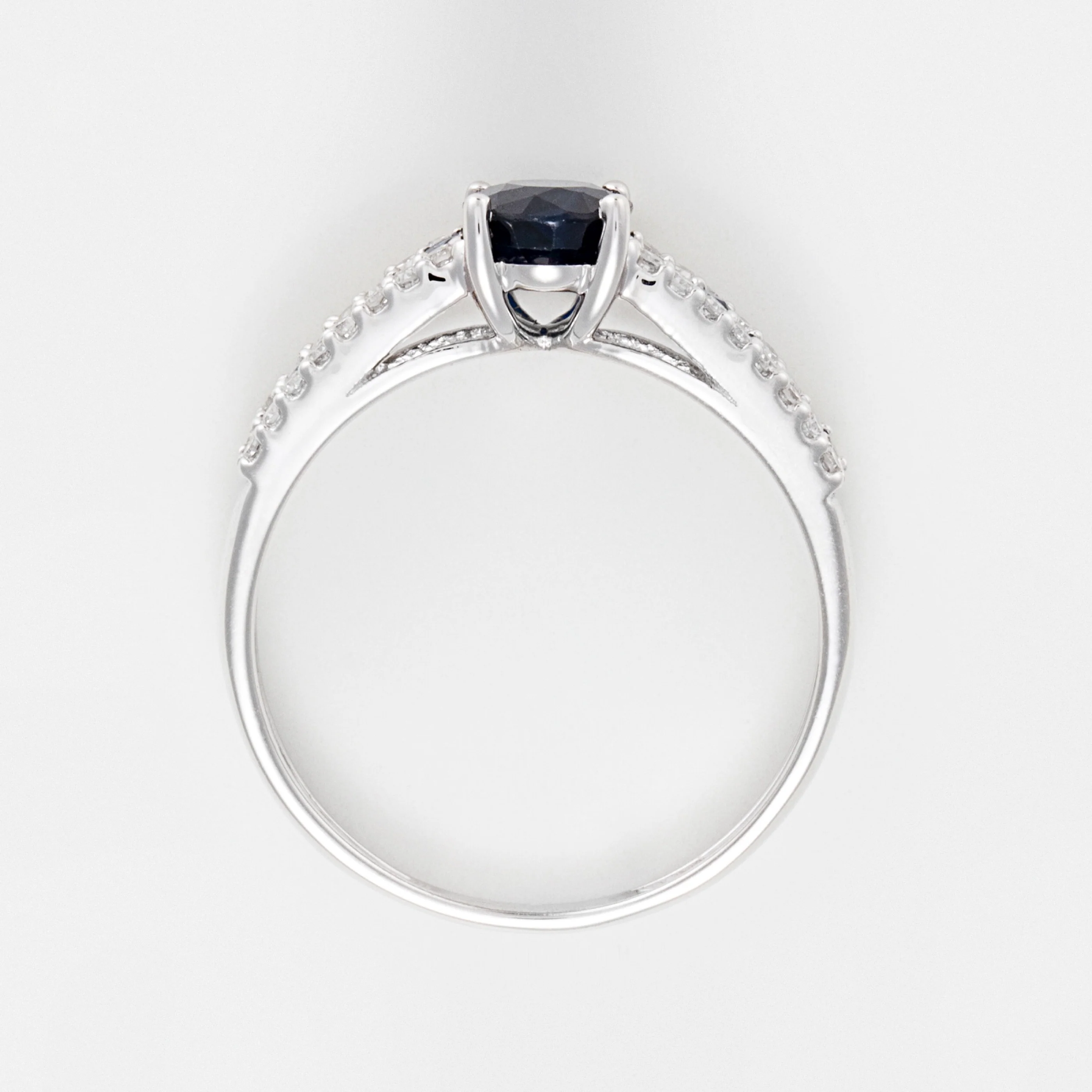 Bague "Reine Océane" Diamants 0,14Ct/32 Et Saphirs 1,38Ct/11 - Or Blanc 375/1000 - Image 4