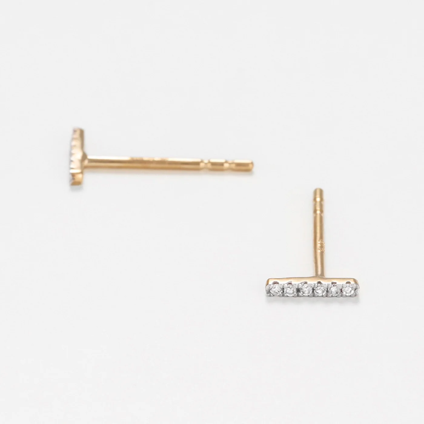 Boucles D'Oreilles "Precious Barrette" Diamants 0,03/12 - Or Jaune 375/1000 - Image 2