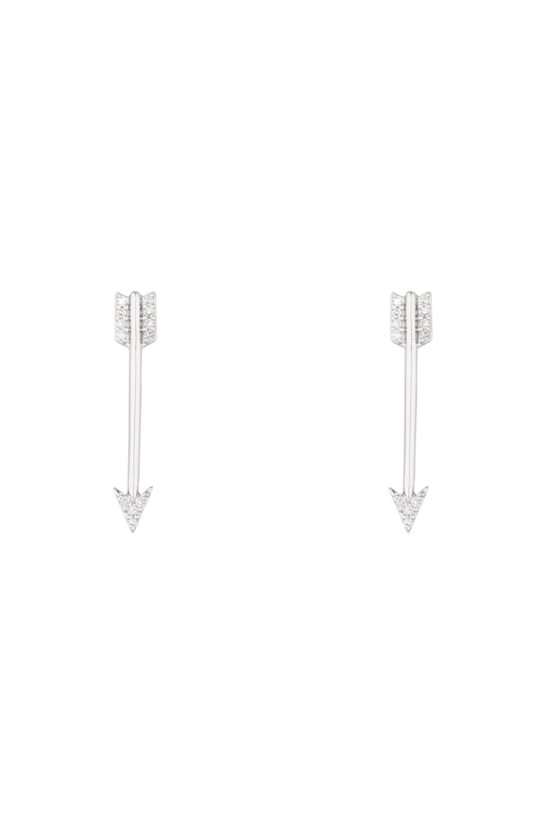 Boucle D'Oreille Fleche - Or Blanc 375/1000 - Image 2