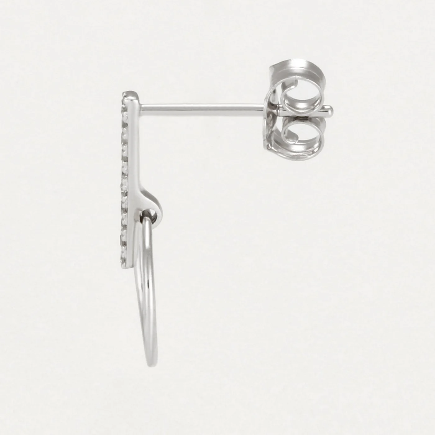 Boucles D'Oreilles "Cerceaux Suspendus" D0,07/20 - Or Blanc 375/1000 - Image 2