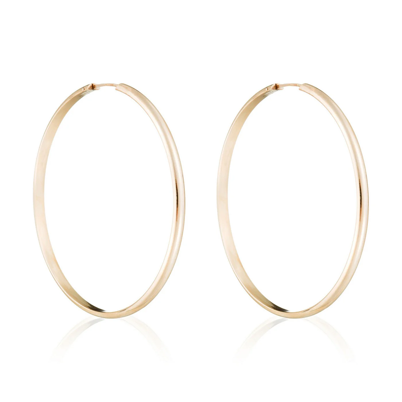 Boucles D'Oreilles "Créoles Dorées" 50 Mm Or Jaune 375/1000 - Or Jaune 375/1000 - Image 2