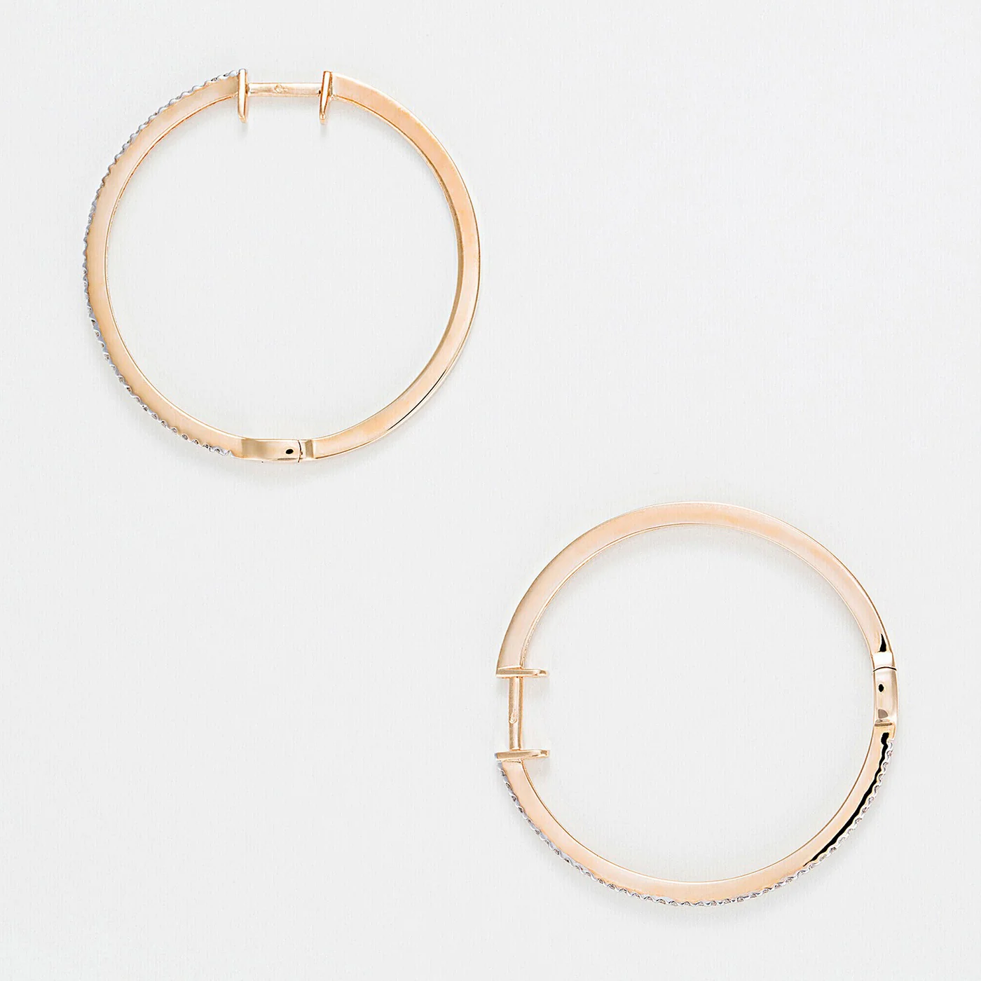 Boucles D'Oreilles "Elégantes Créoles" 0,24Ct/80 - Or Jaune 375/1000 - Image 3