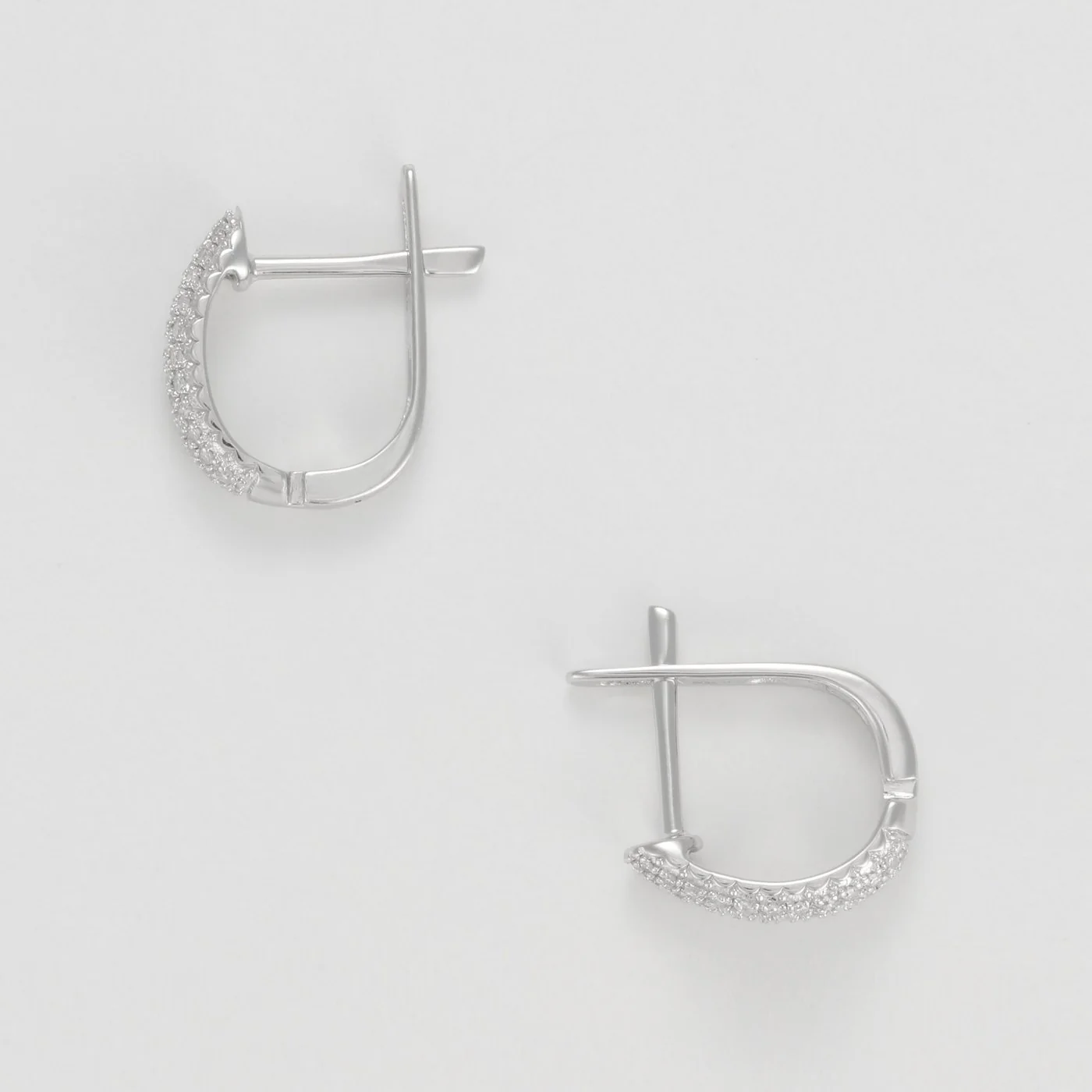 Boucles D'Oreilles "Iratia" D0,12Ct/68 - Or Blanc 375/1000 - Image 2