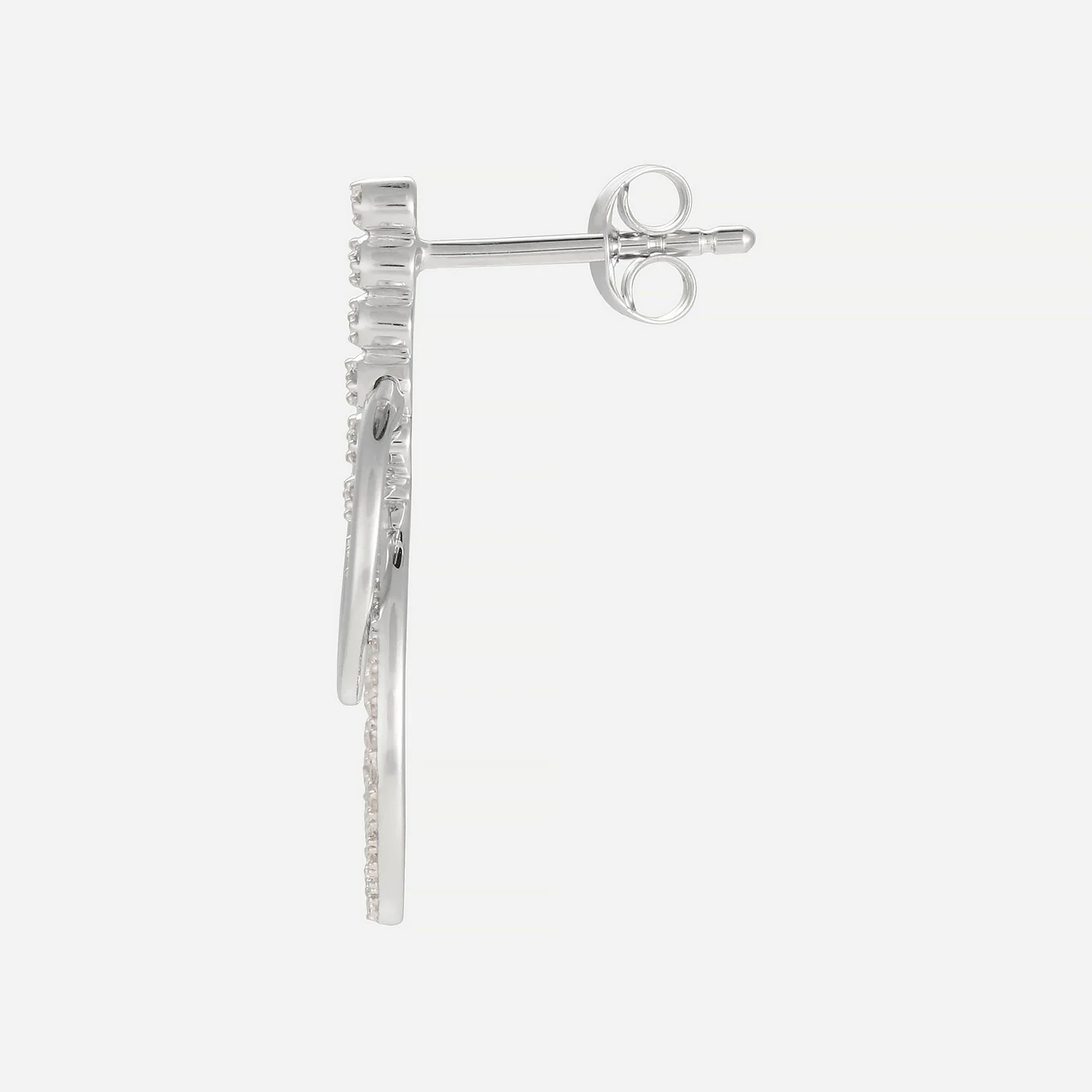 Boucles D'Oreilles "Nanami" D0,21/92 - Or Blanc 375/1000 - Image 2