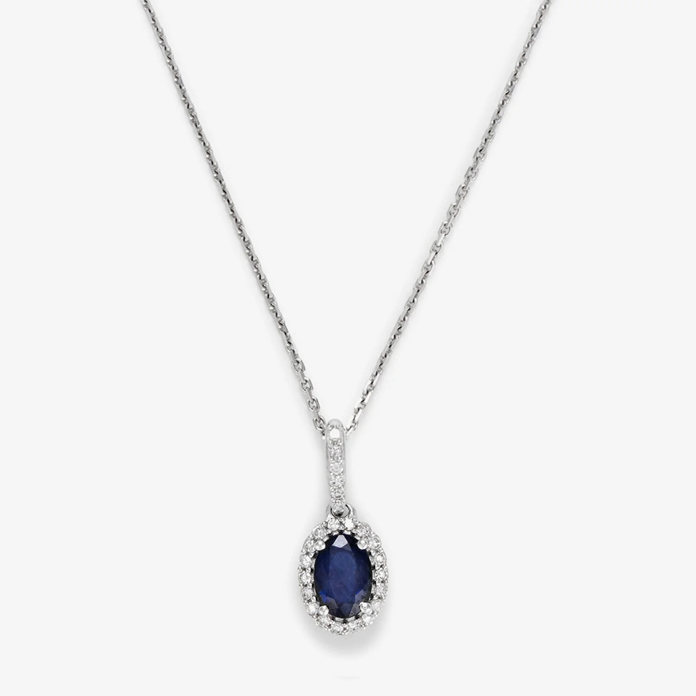 Pendentif "Courtoisie" Diamant 0,0,09/24 Saphir 0,6 - Or Blanc 375/1000 - Image 2