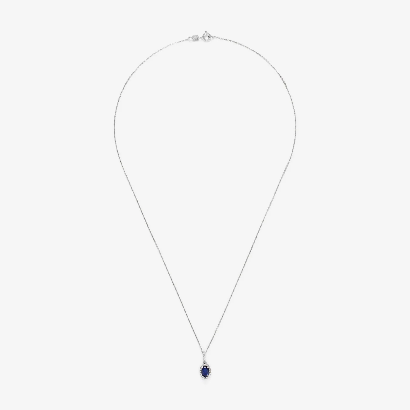 Pendentif "Courtoisie" Diamant 0,0,09/24 Saphir 0,6 - Or Blanc 375/1000 - Image 3