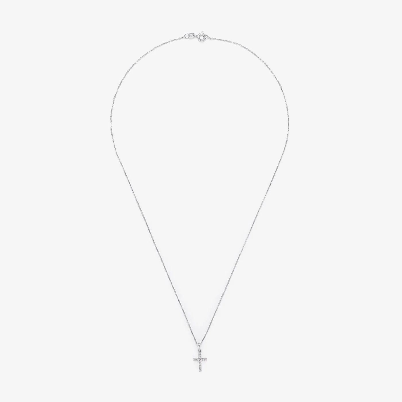 Pendentif "Croix Du Bonheur" Diamants 0,06Ct/16 - Or Blanc 375/1000 - Image 2