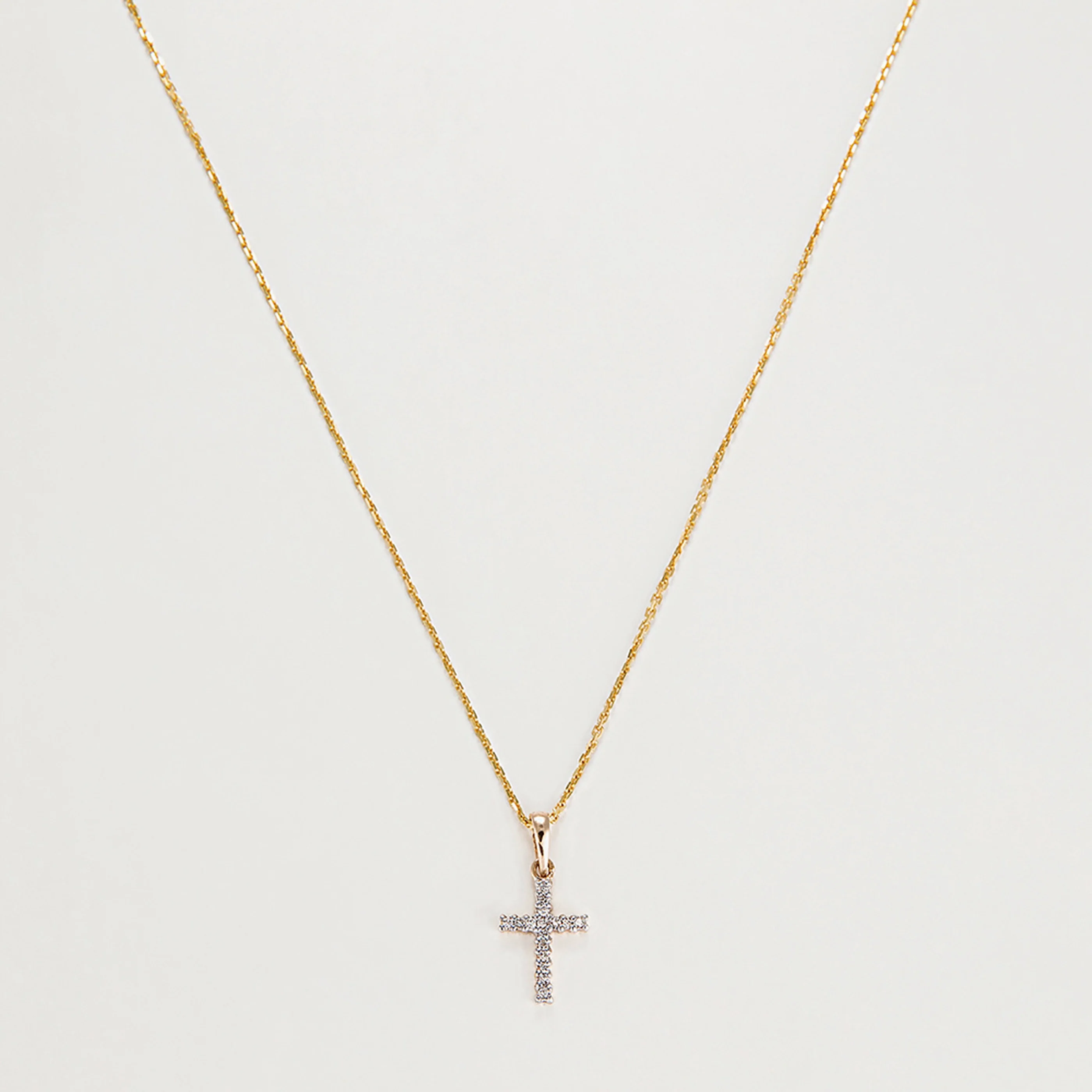 Pendentif "Croix Du Bonheur" Diamant :0,06Ct/16 - Or Jaune 375/1000 - Image 2