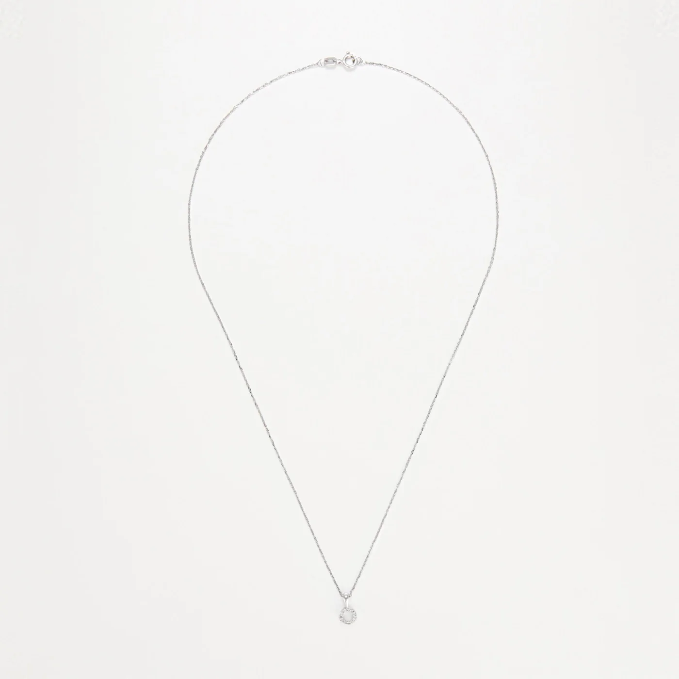 Pendentif "Simplicité" Diamant :0,05Ct/12 - Or Blanc 375/1000 - Image 2