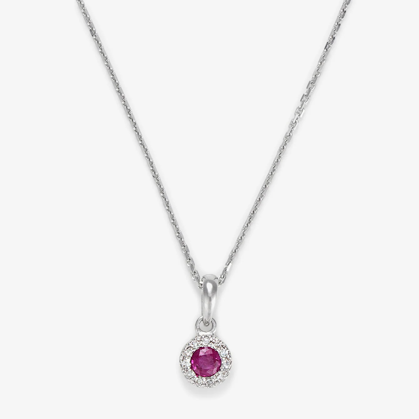Pendentif "Précieux Rubis" Diamants: 0,03Ct/11 & Rubis: 0,16Ct/1 - Or Blanc 375/1000 - Image 2