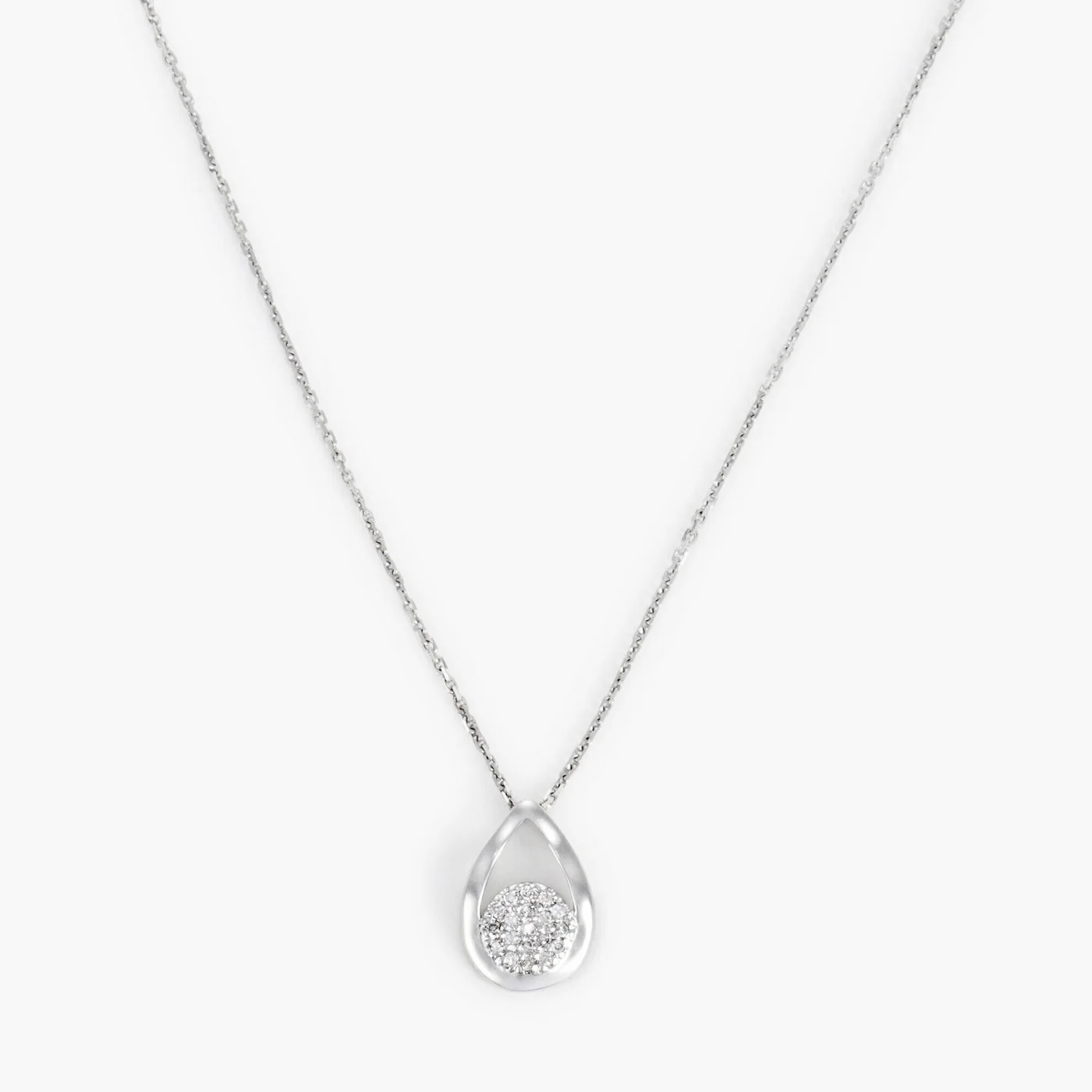 Pendentif "Goutte Somptueuse" Diamants : 0,06Ct/19 - Or Blanc 375/1000 - Image 2