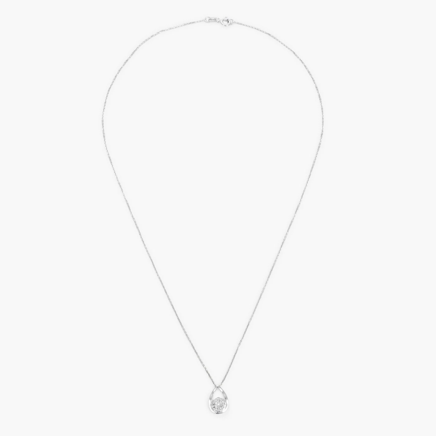 Pendentif "Goutte Somptueuse" Diamants : 0,06Ct/19 - Or Blanc 375/1000 - Image 3