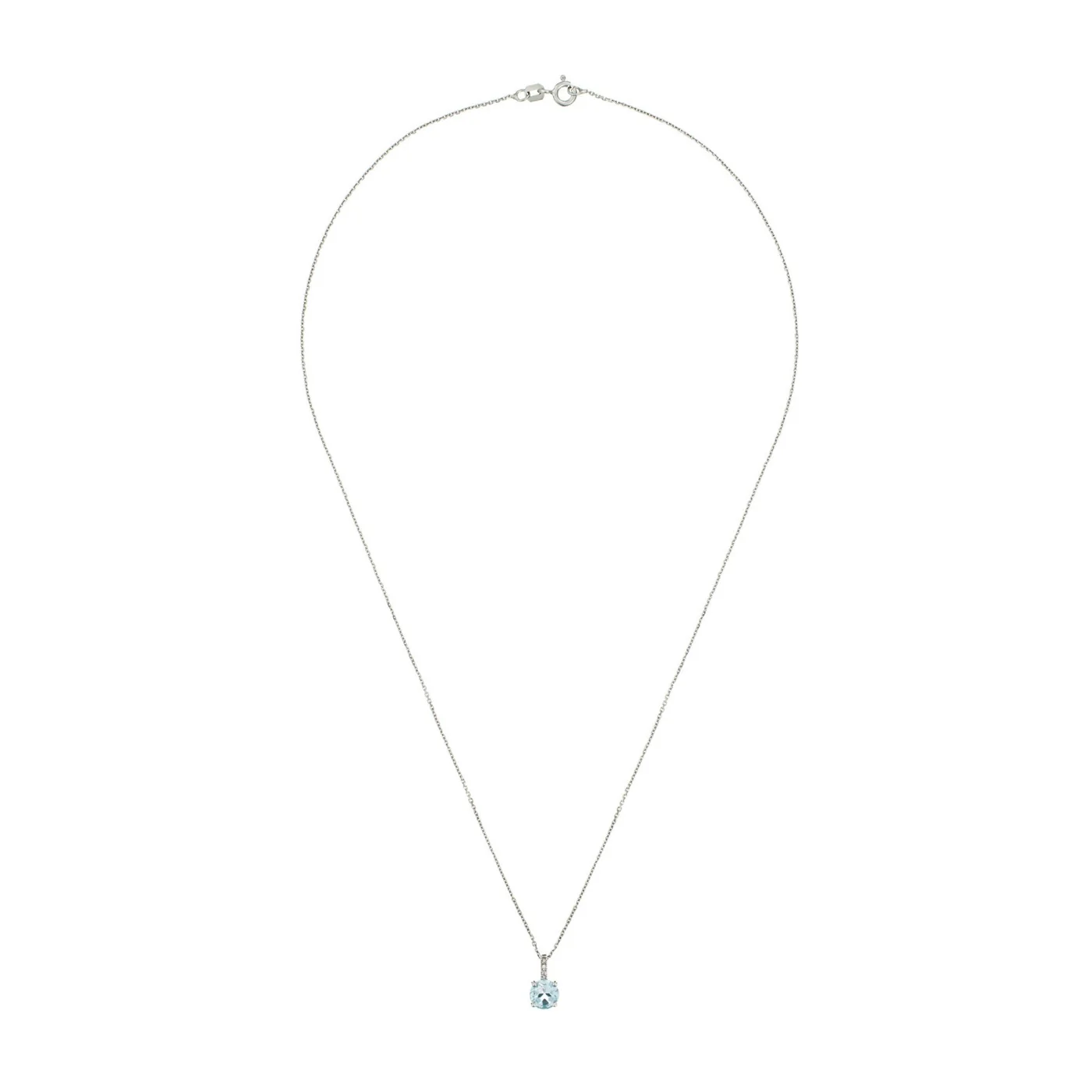 Pendentif "Blue Light" Diamant 0,01/2 Topaze 0,95/1 - Or Blanc 375/1000 - Image 2
