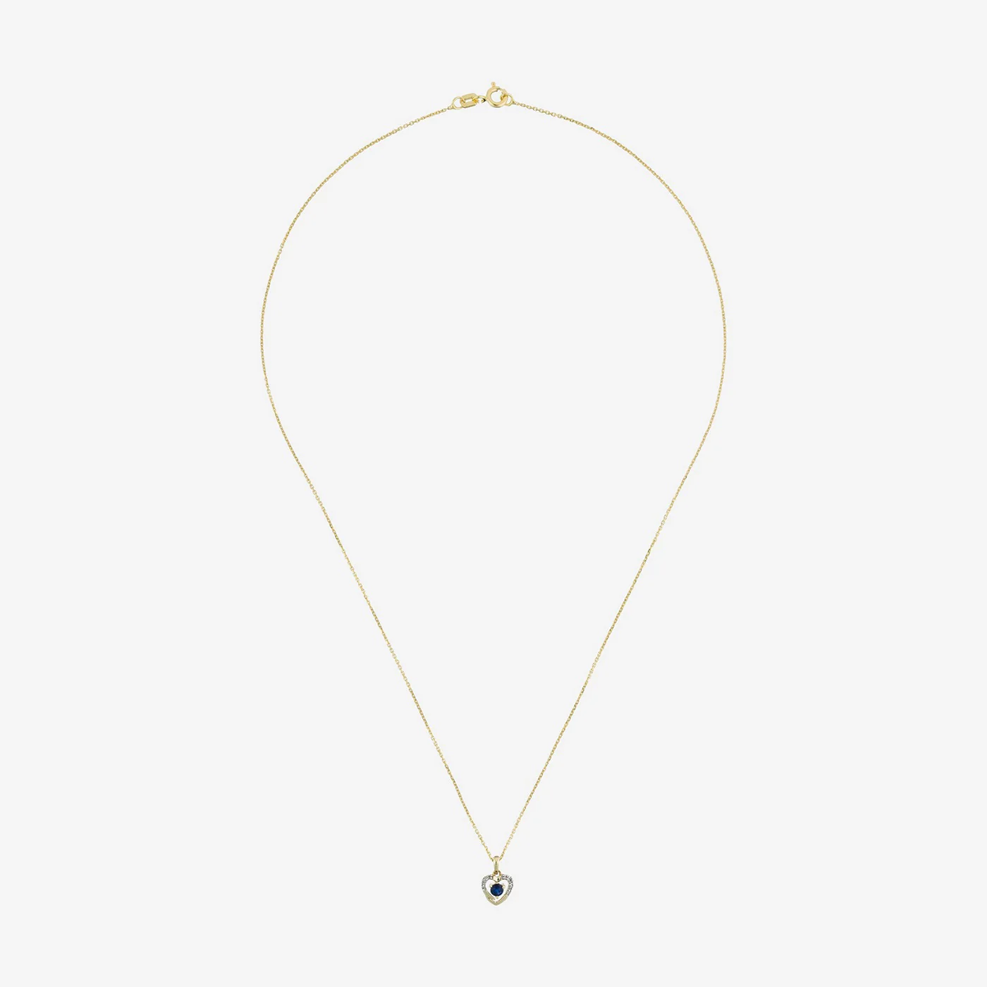Pendentif "Heart" Diamants 0,02Ct/7 Et Saphir 0,16Ct/1 - Or Jaune 375/1000 - Image 3