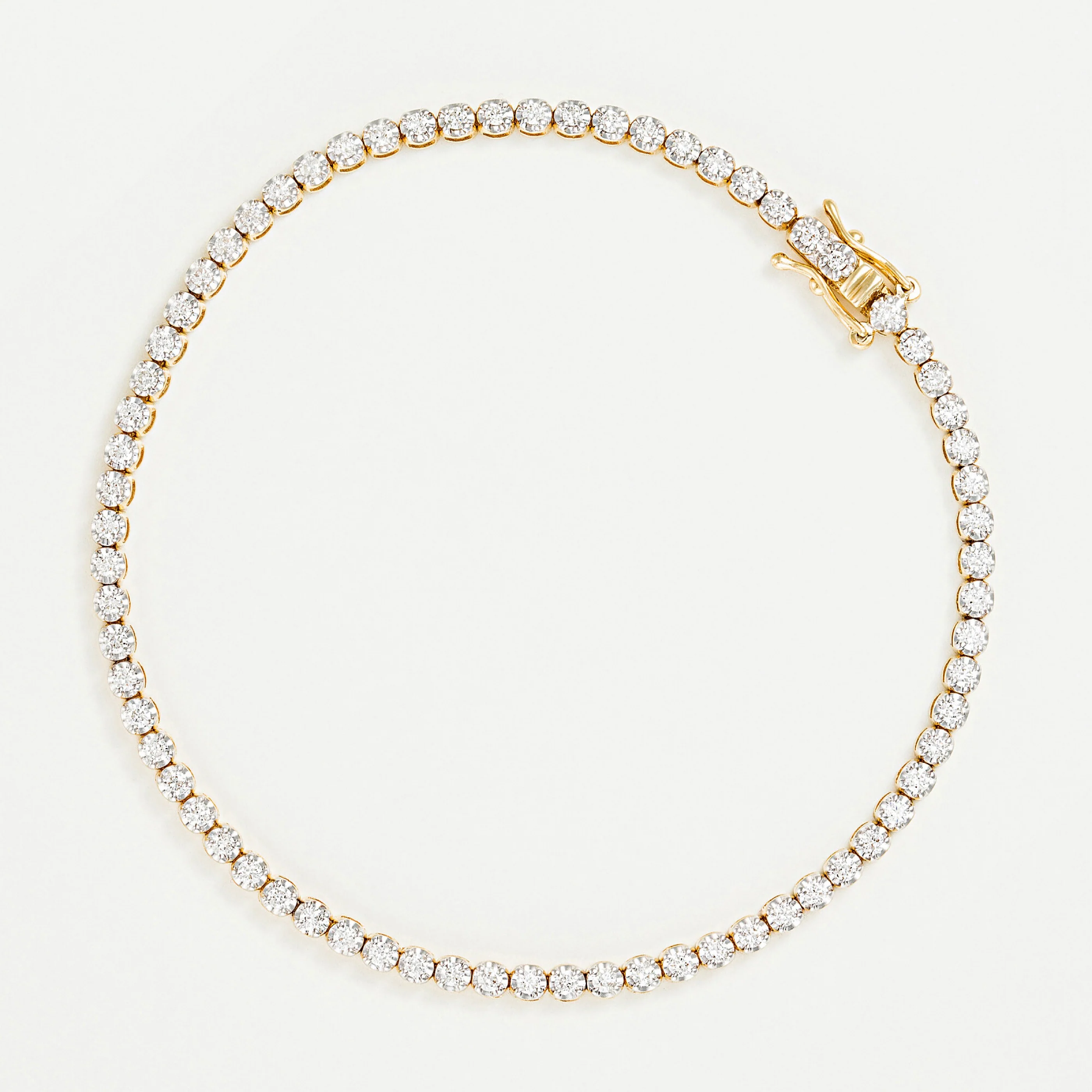 Bracelet " Rivière 1 Carat" Diamant :1Ct/65 - Or Jaune 417/1000 - Image 2