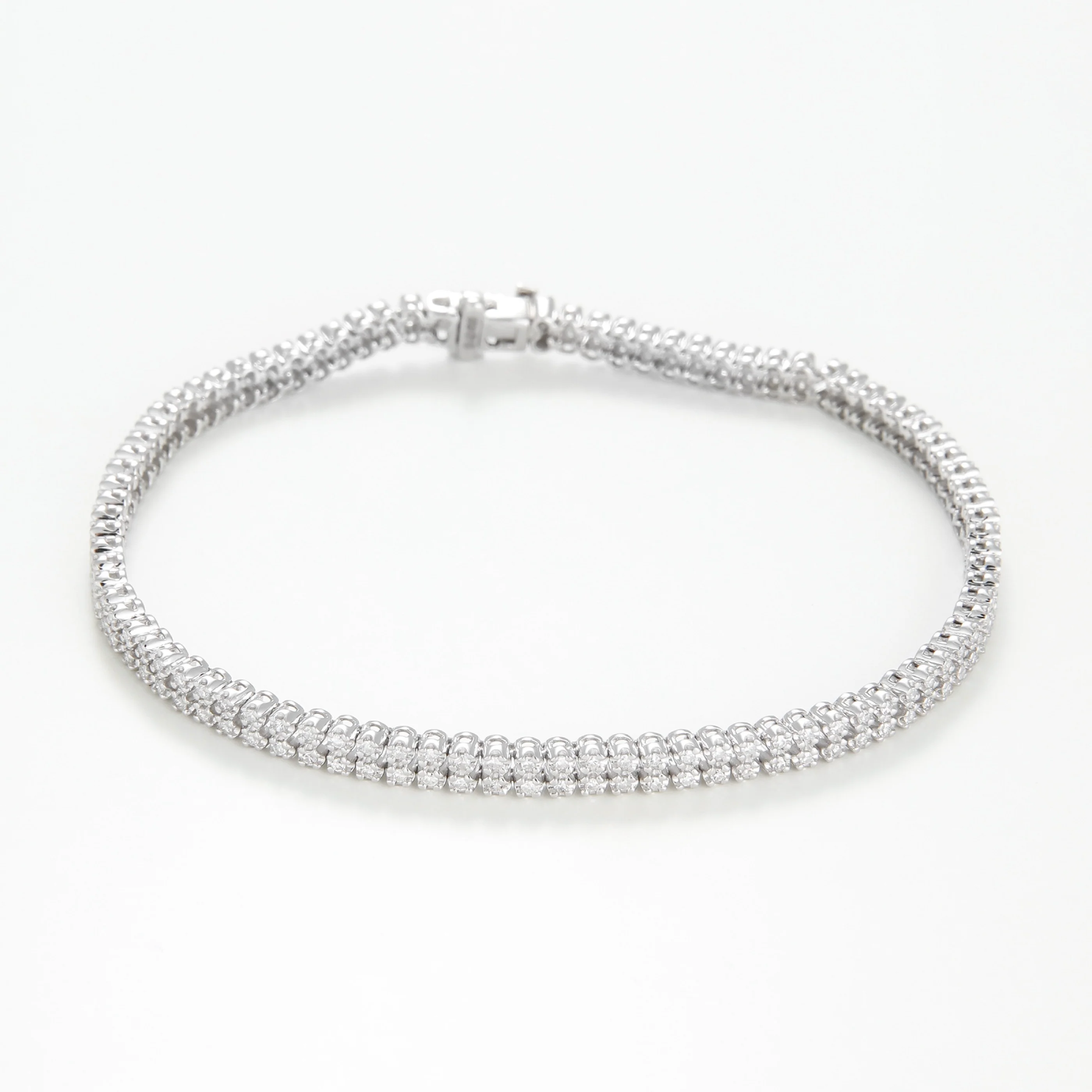 Bracelet "Rang" D0,90 Ct/180 - Or Blanc 375/1000 - Image 2