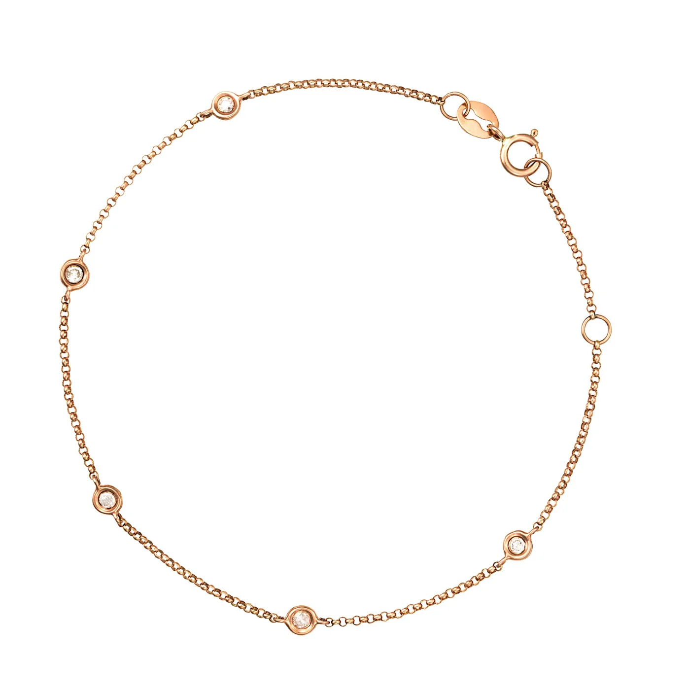 Bracelet "Sunshine" Diamant 0,14/5 - Or Rose 375/1000 - Image 2