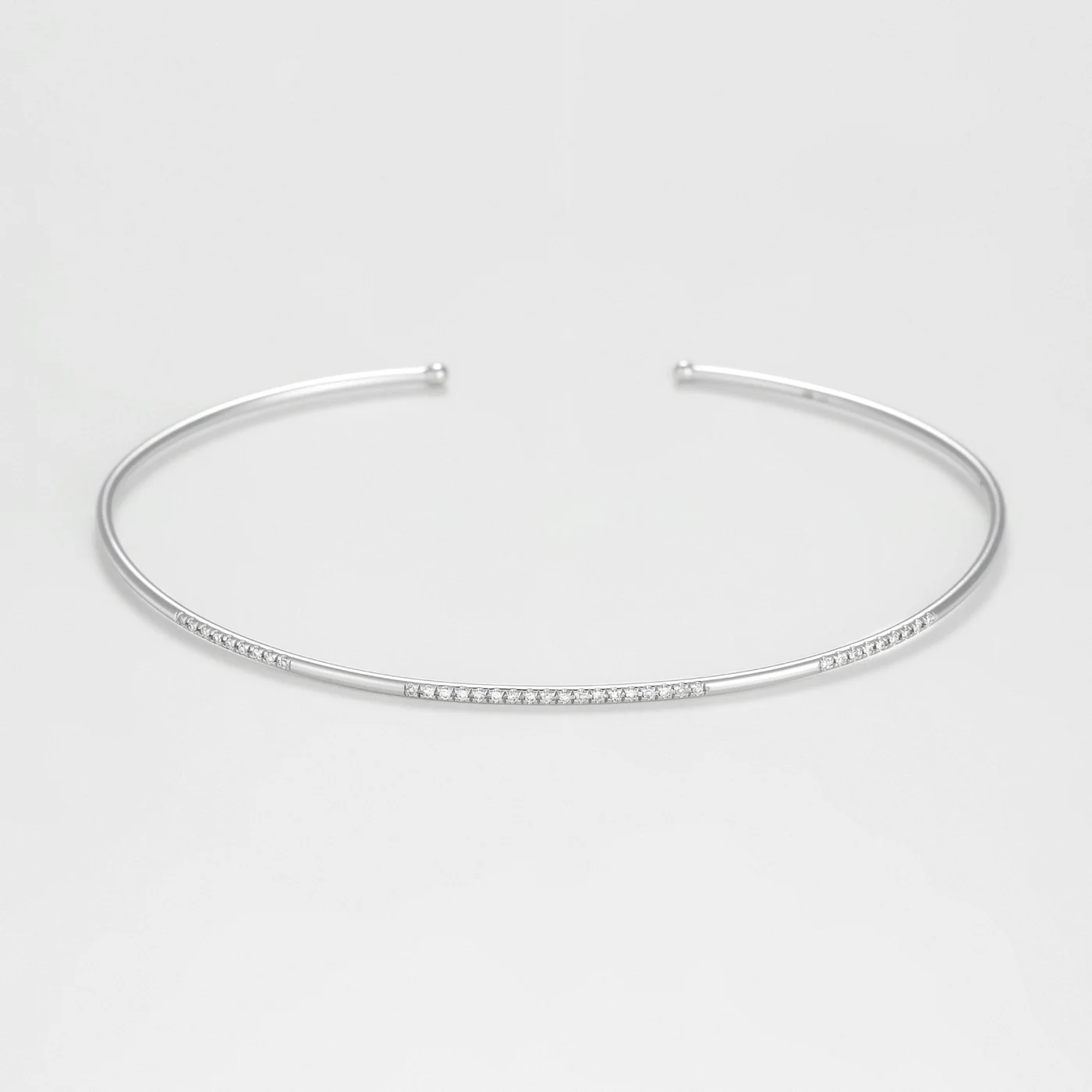 Bracelet "Divided Line Bangle" Diamants 0,07Ct/36 - Or Blanc 375/1000 - Image 2