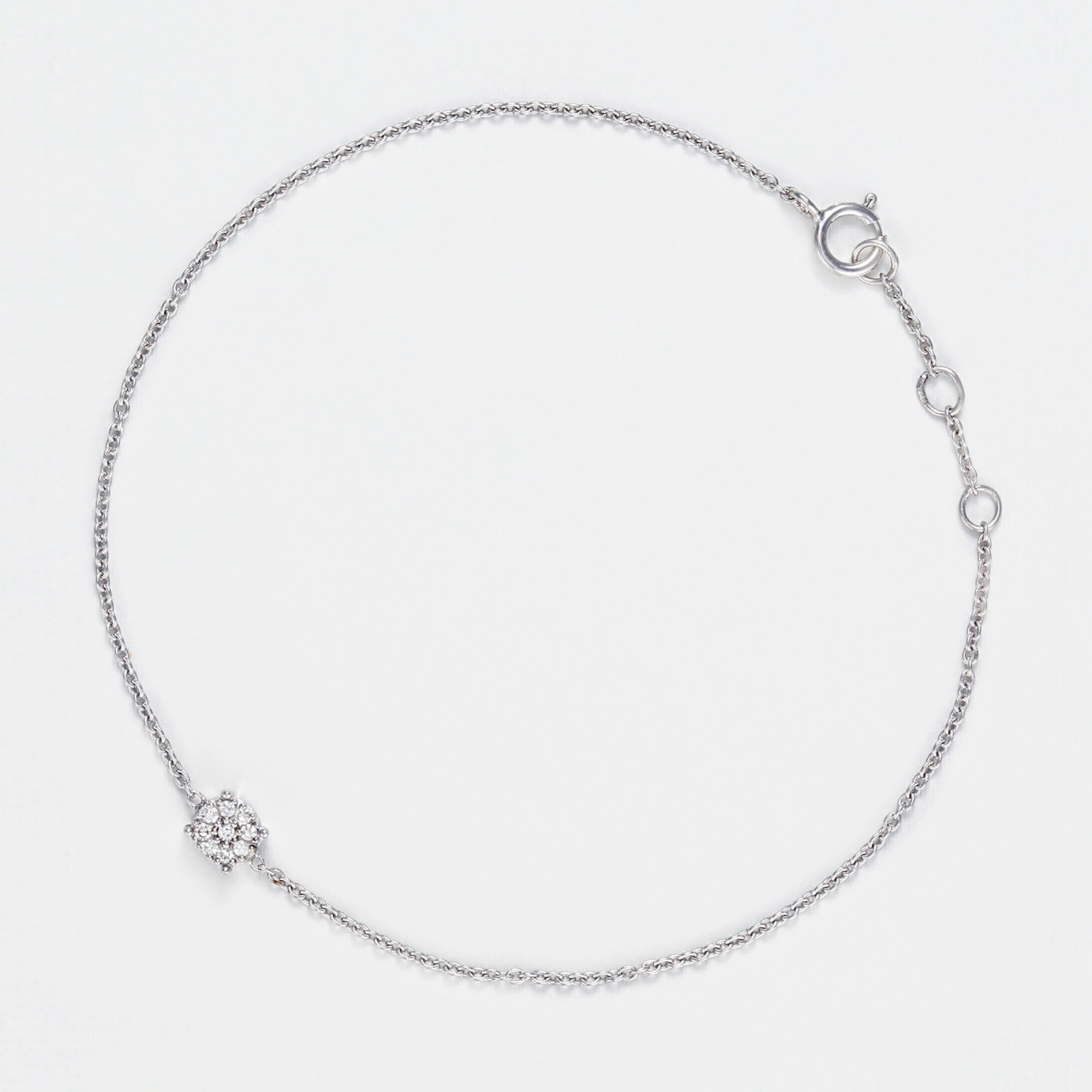 Bracelet "Simply Diamonds" D0.05Ct/9 - Or Blanc 375/1000 - Image 2