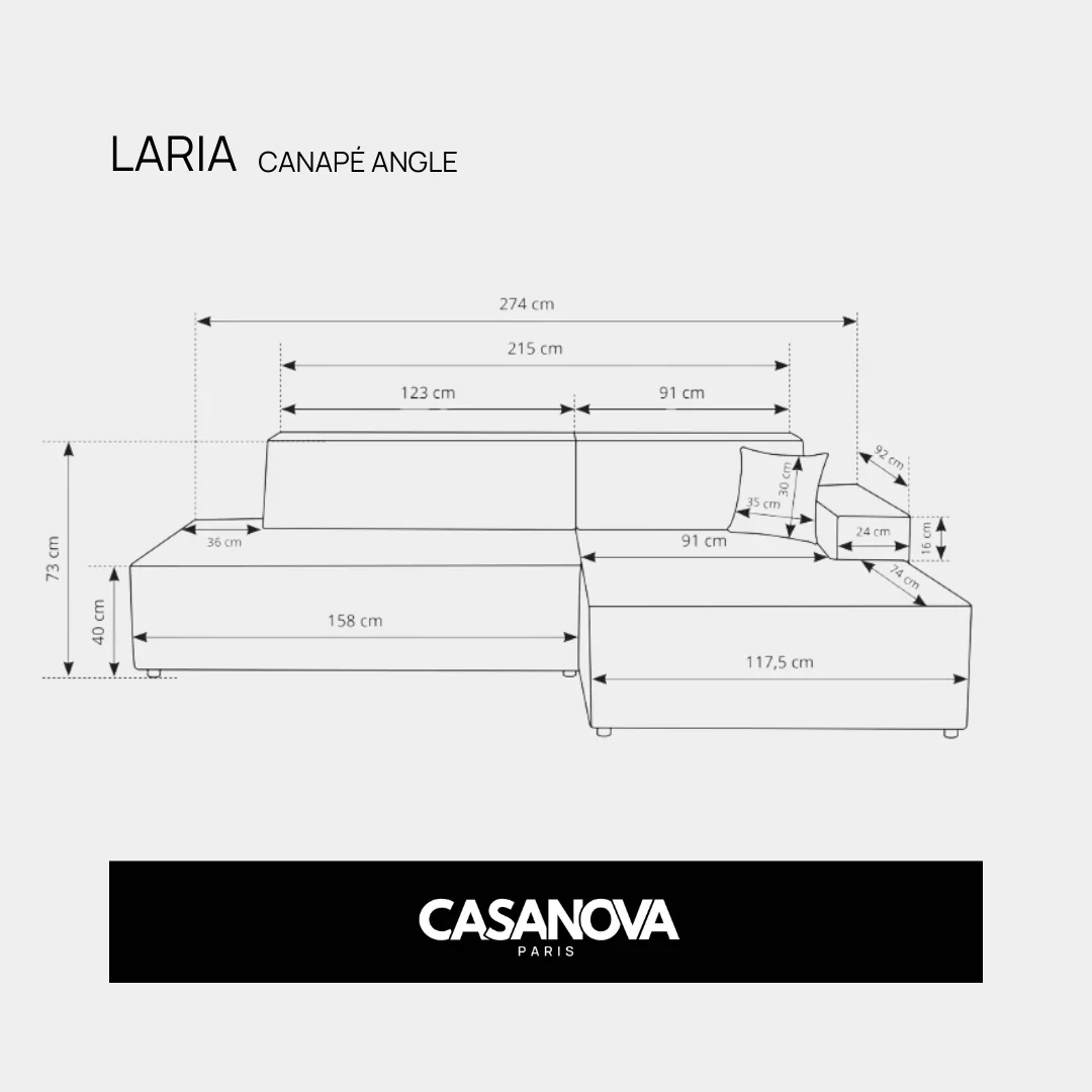 Canapé Angle Droit - Laria - Image 24