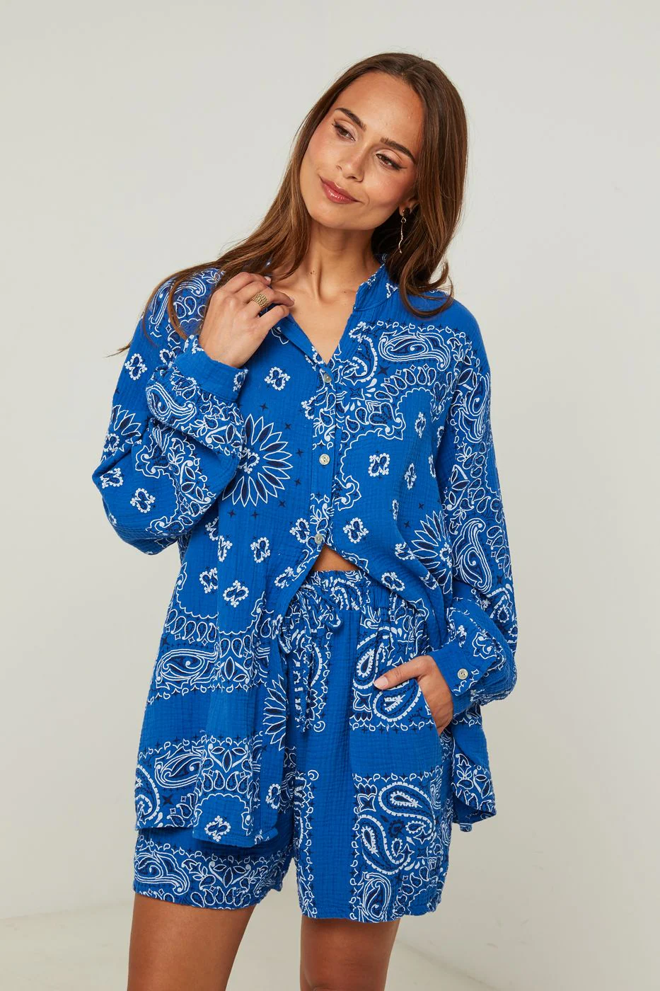 Ensemble Chemise Et Short - Indigo - Image 3