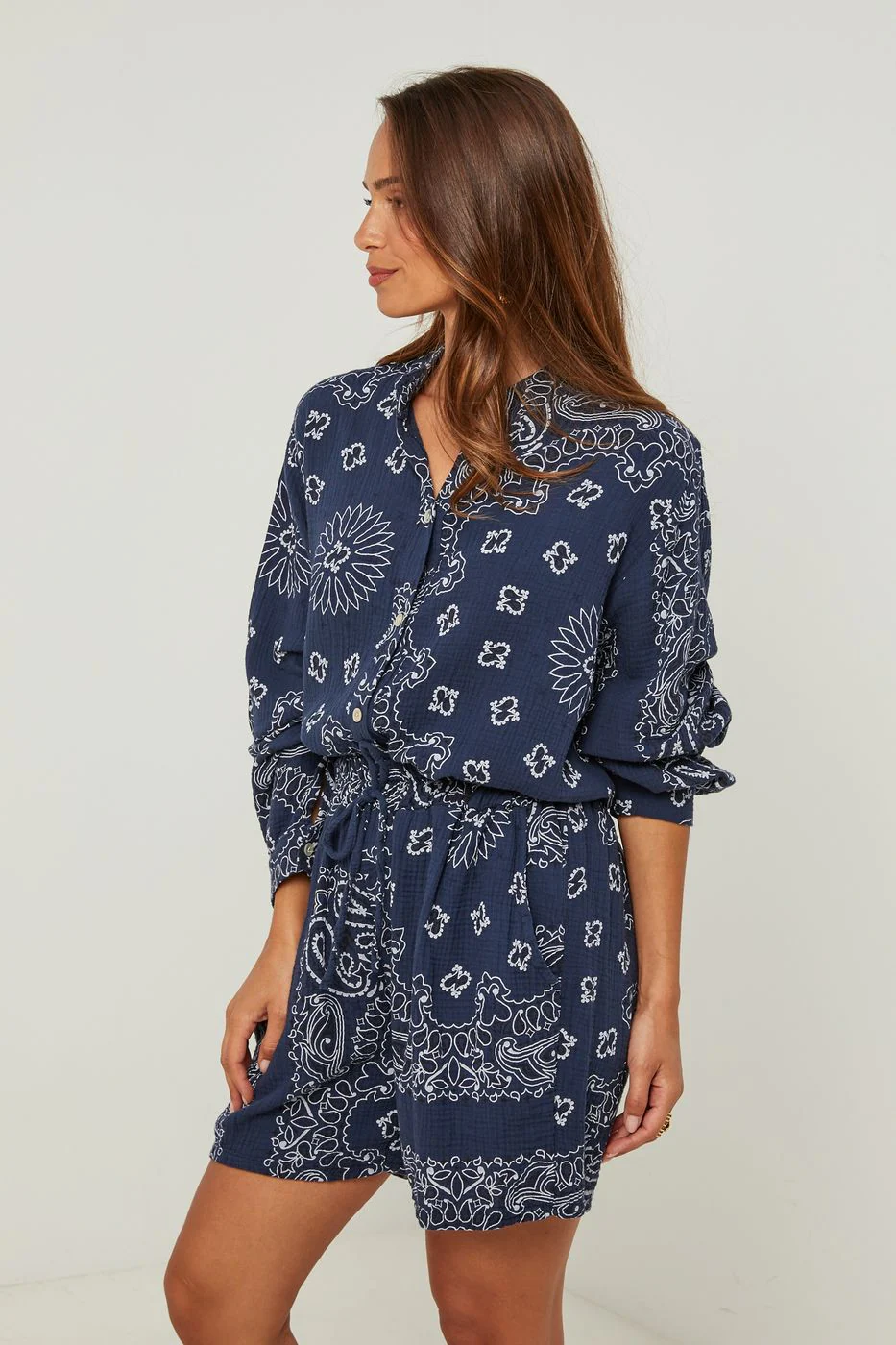 Ensemble Chemise Et Short - Marine - Image 3