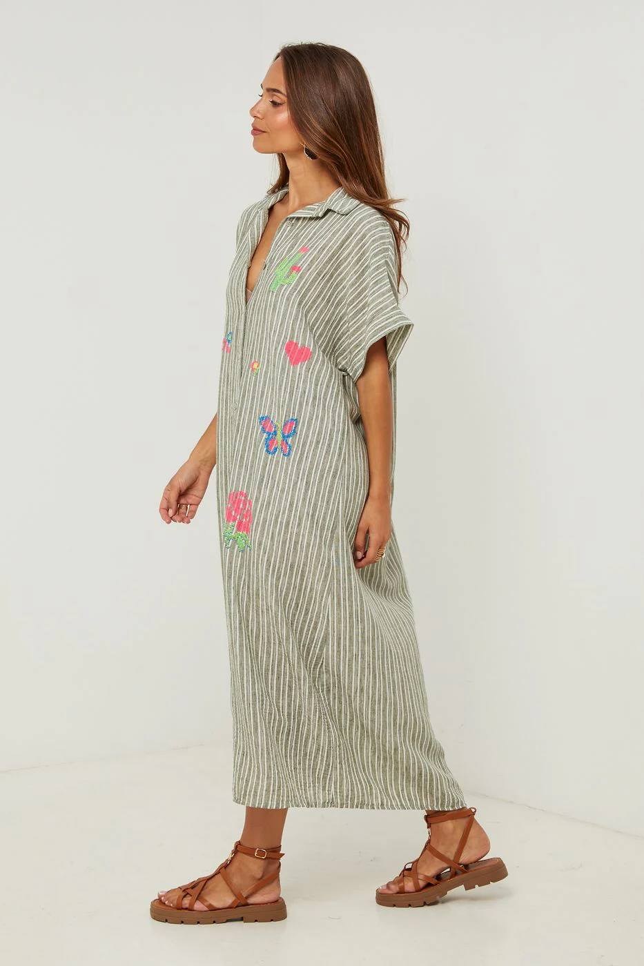 Robe Chemise - Kaki - Image 4