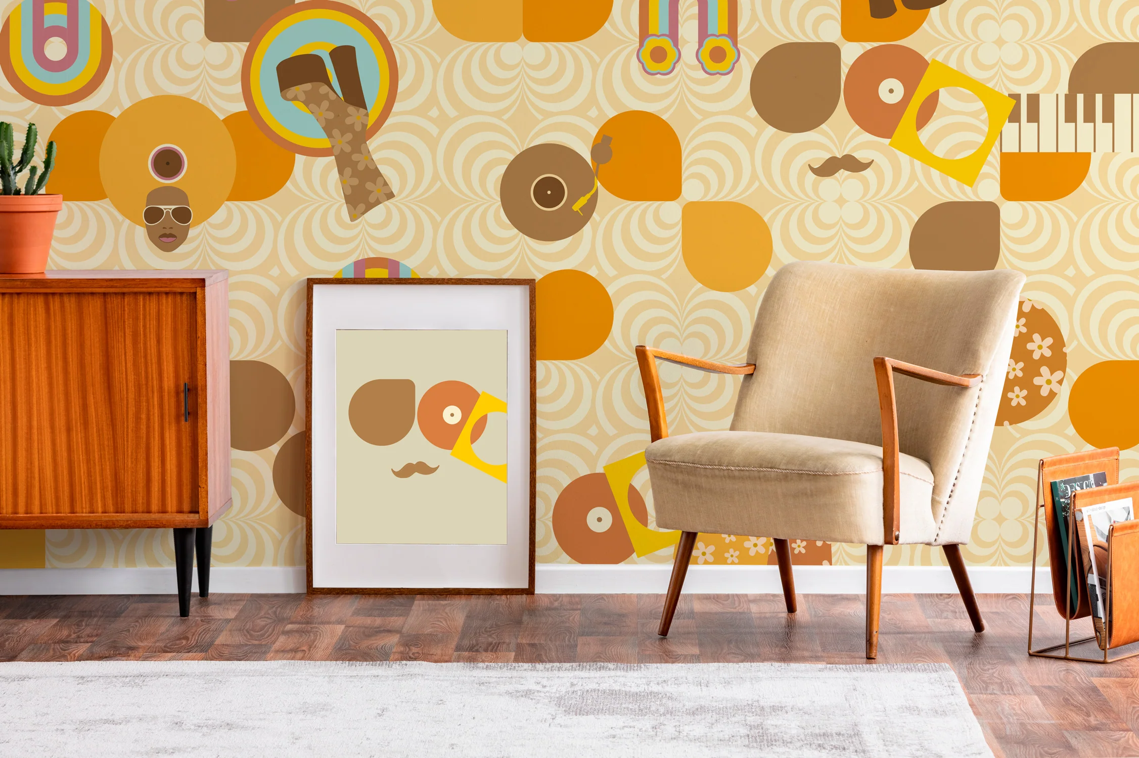 Papier Peint Panoramique Studio 54 - Orange - Image 4