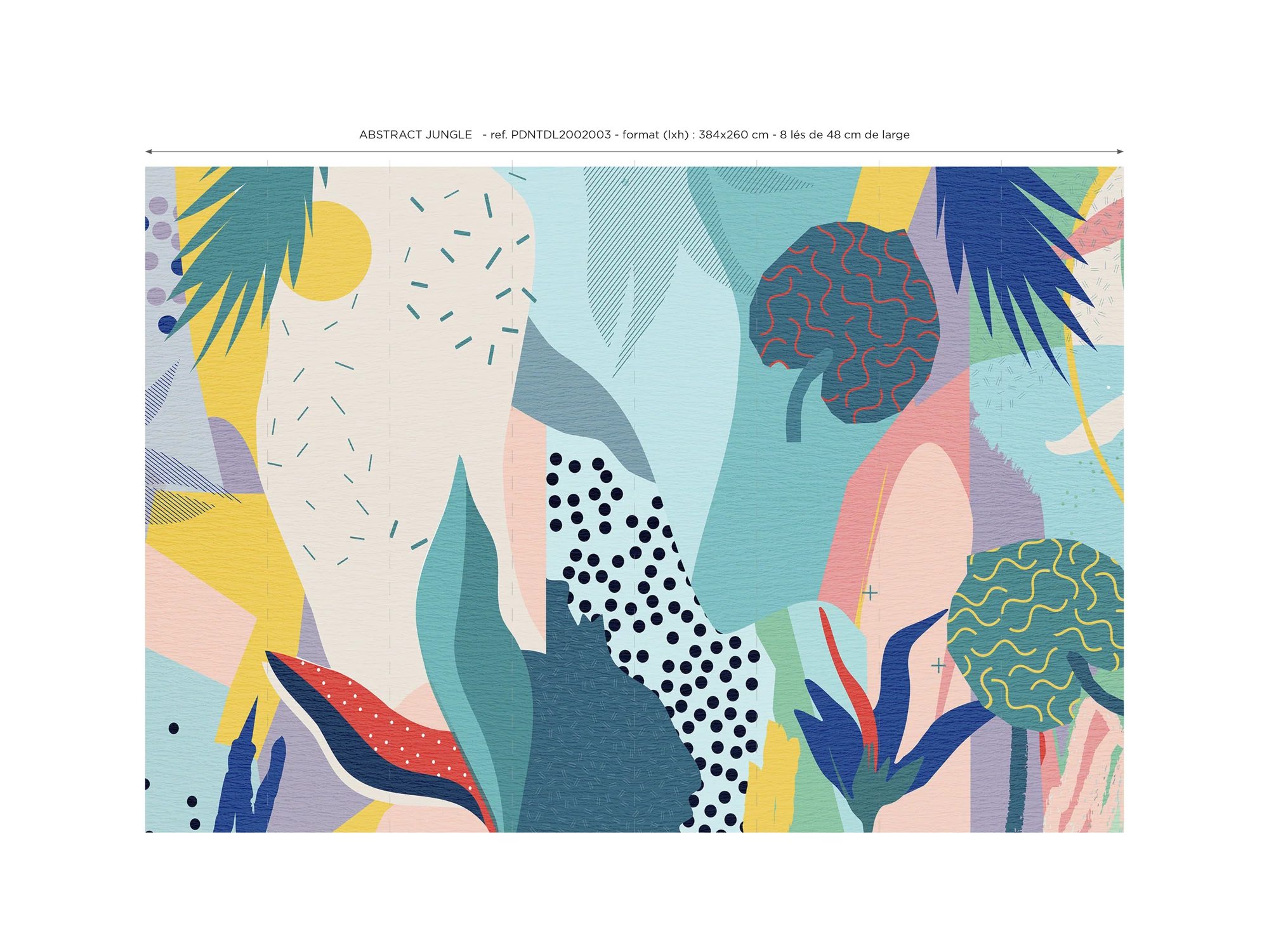Papier Peint Panoramique Abstract Jungle  - Multicolore - Image 9