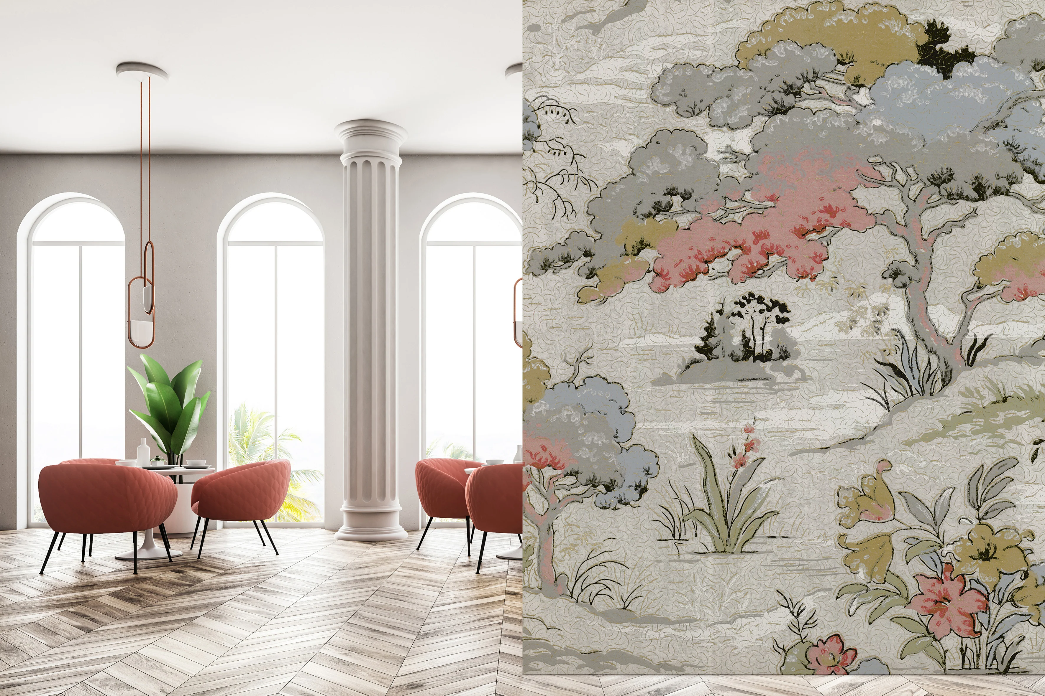 Papier Peint Panoramique Chinoiserie - Multicolore - Image 3