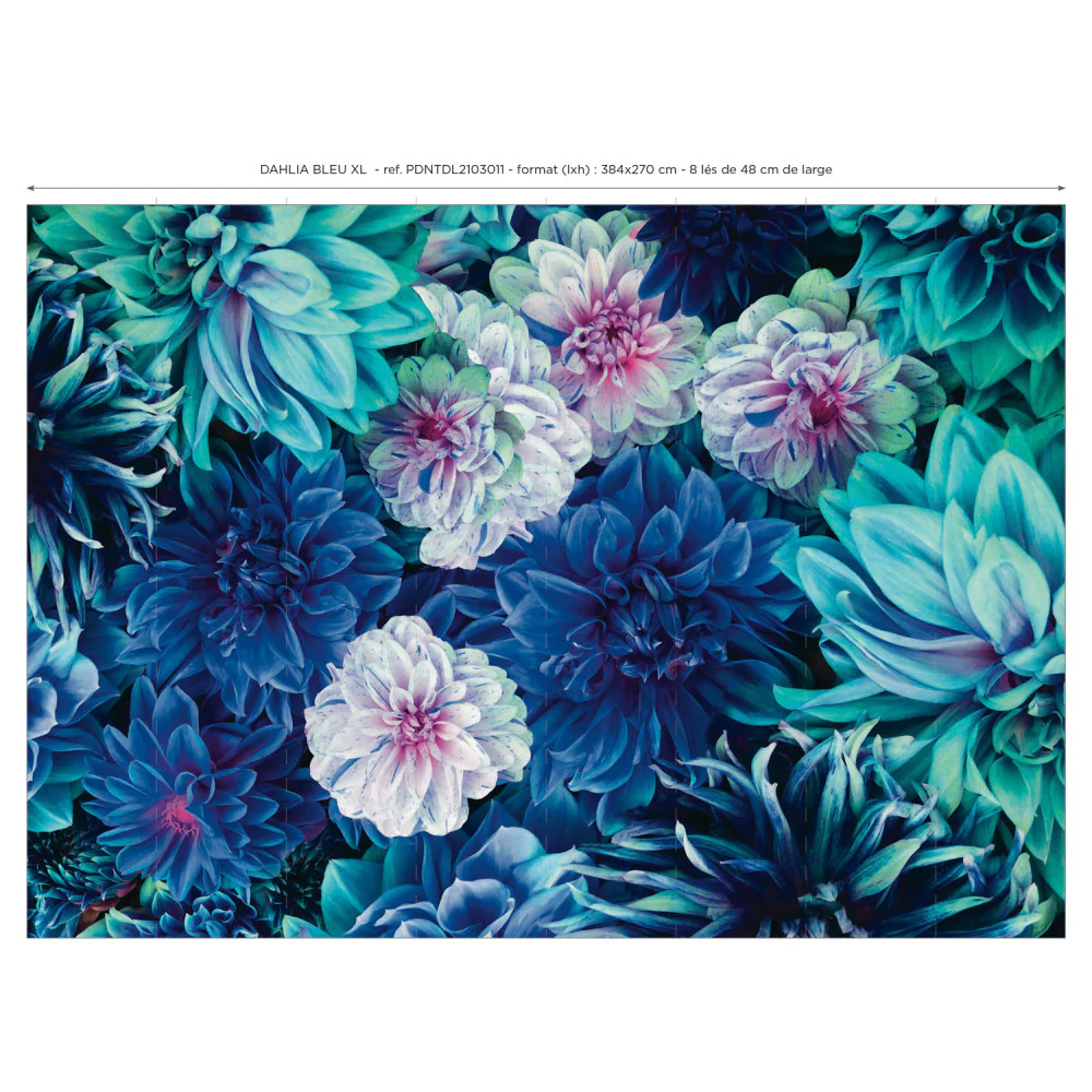 Papier Peint Panoramique Dahlia Bleu Xl - Bleu - Image 2