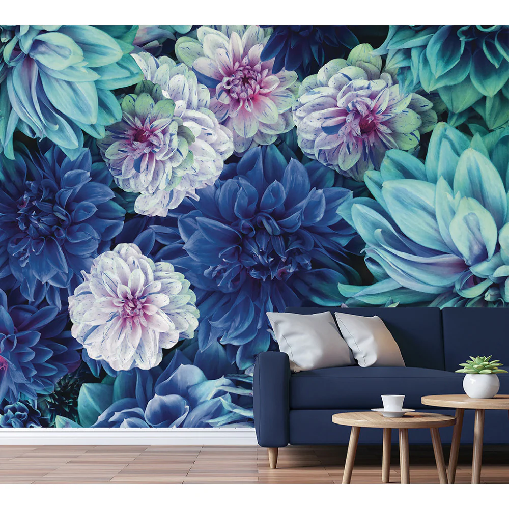 Papier Peint Panoramique Dahlia Bleu Xl - Bleu - Image 4