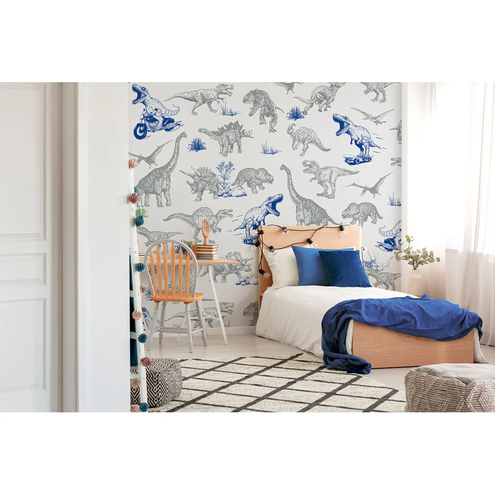 Papier Peint Panoramique Dino Fun - Bleu - Image 3