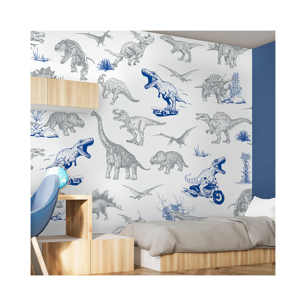 Papier Peint Panoramique Dino Fun - Bleu - Image 4