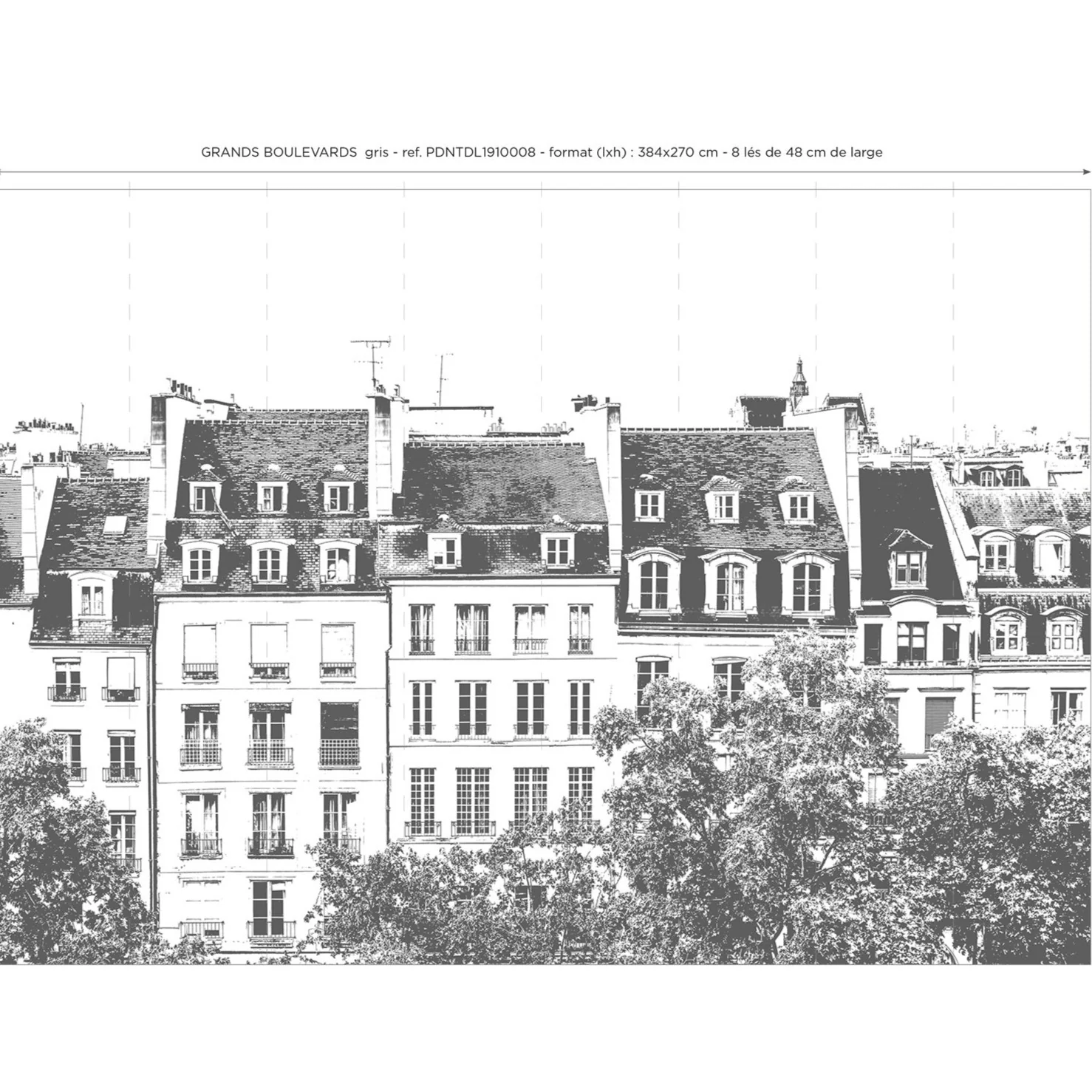 Papier Peint Panoramique Grands Boulevards - Gris - Image 4