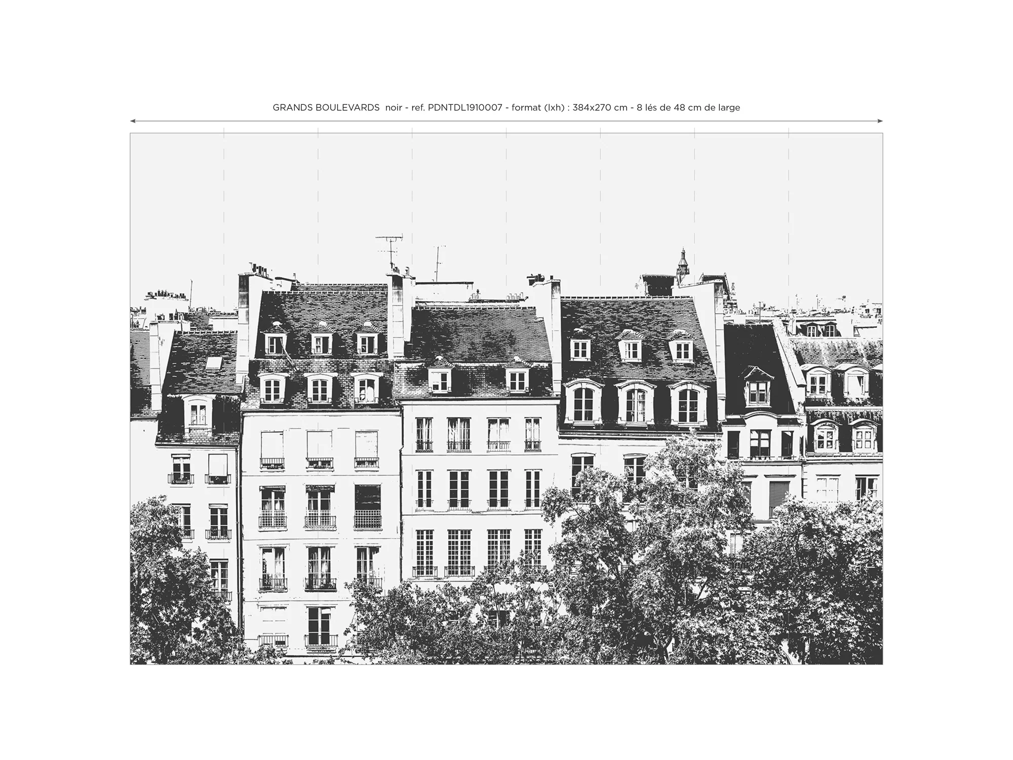 Papier Peint Panoramique Grands Boulevards - Noir - Image 4