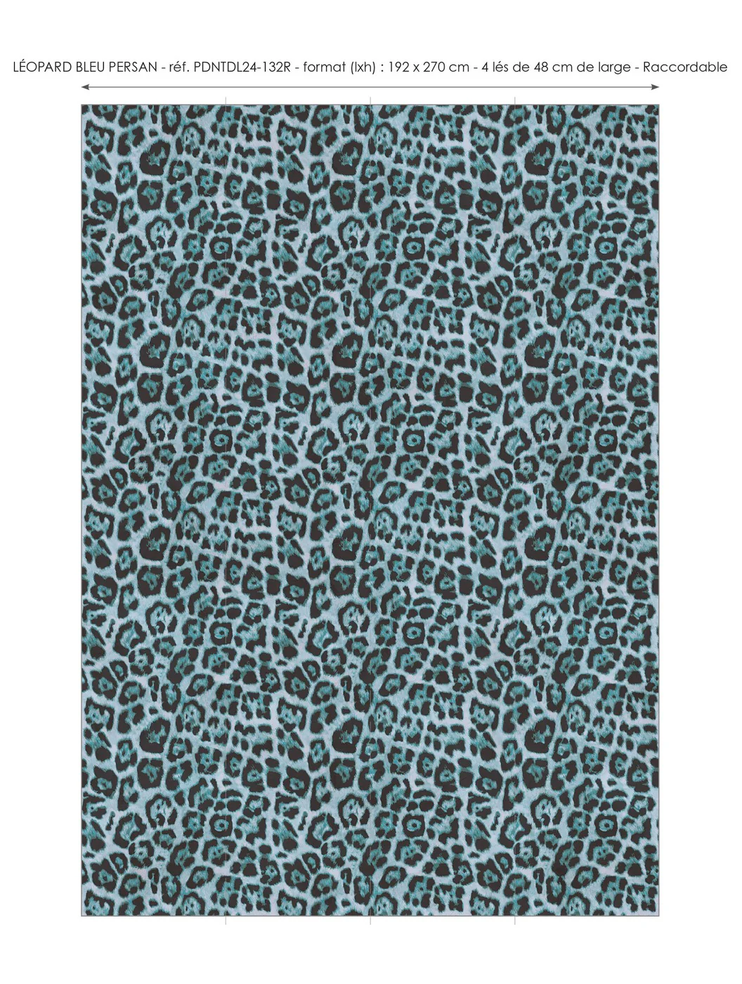 Papier Peint Panoramique Léopard - Bleu Persan - Image 2
