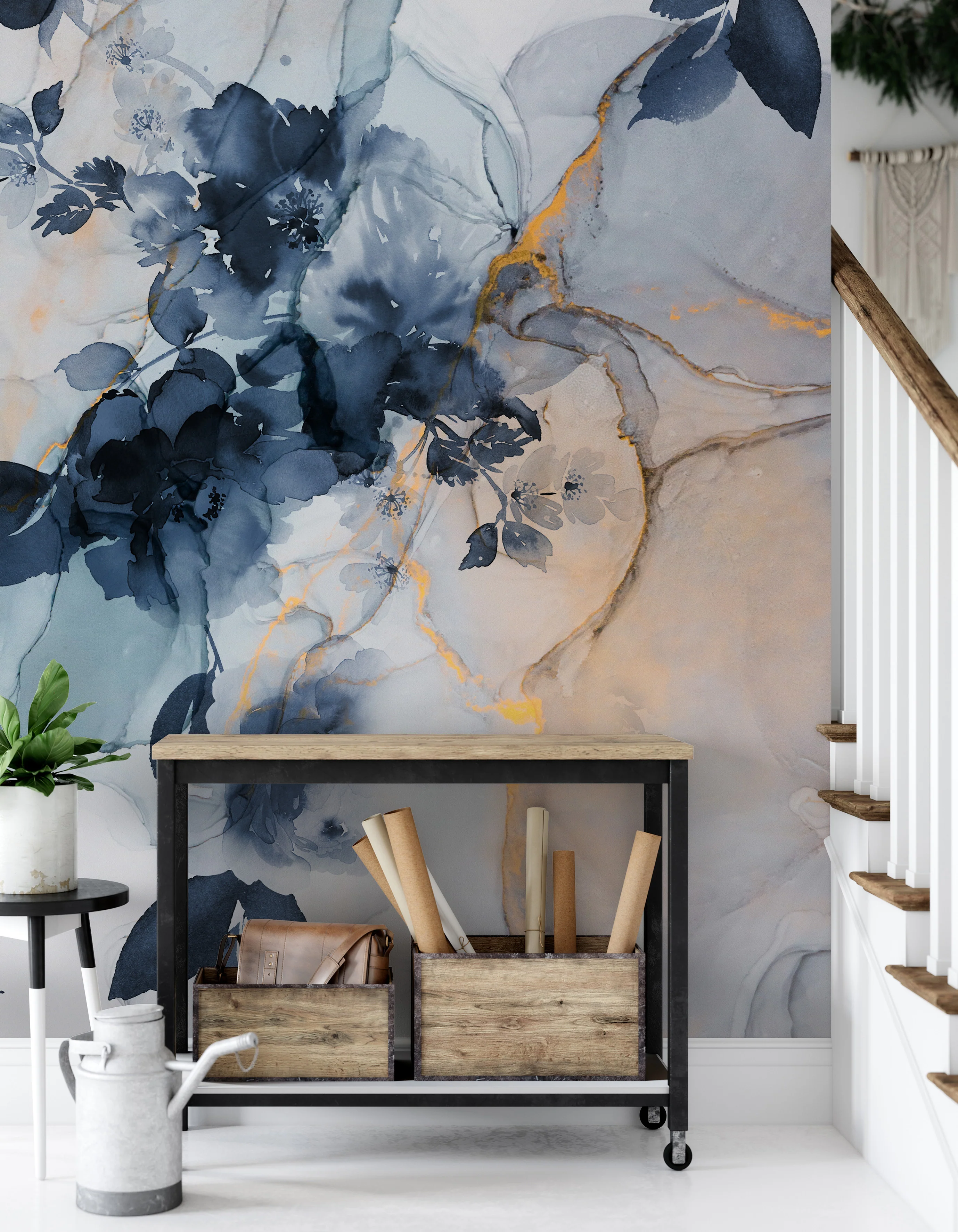 Papier Peint Panoramique Marble&Flowers - Multicolore - Image 3