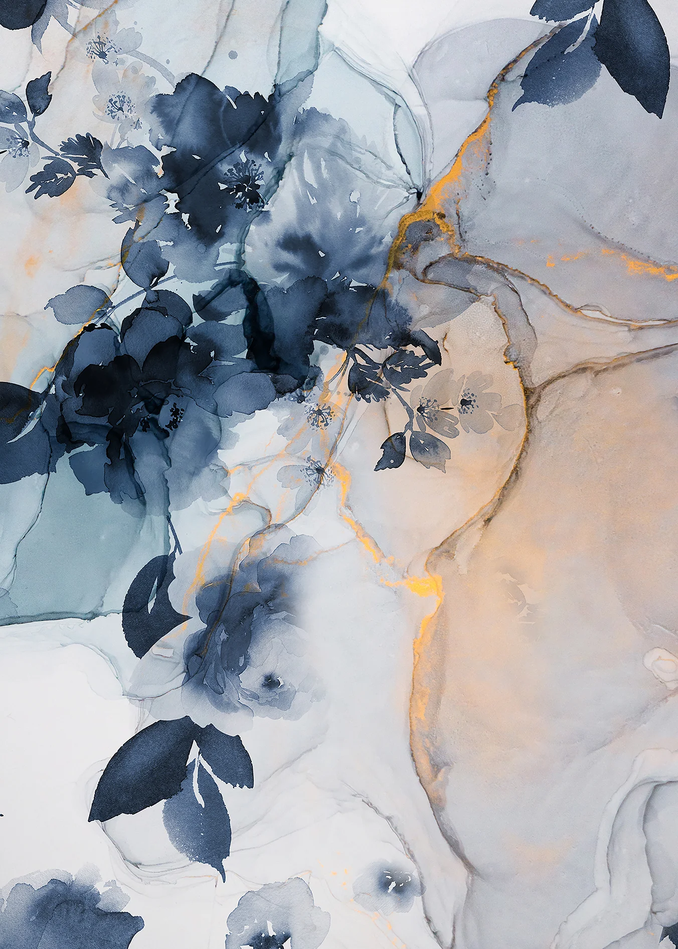 Papier Peint Panoramique Marble&Flowers - Multicolore - Image 5