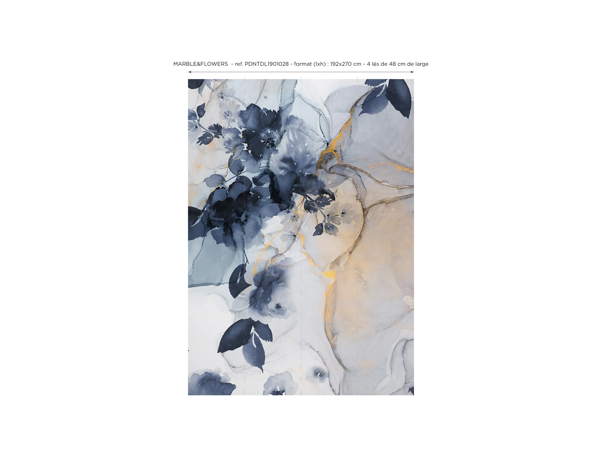 Papier Peint Panoramique Marble&Flowers - Multicolore - Image 6