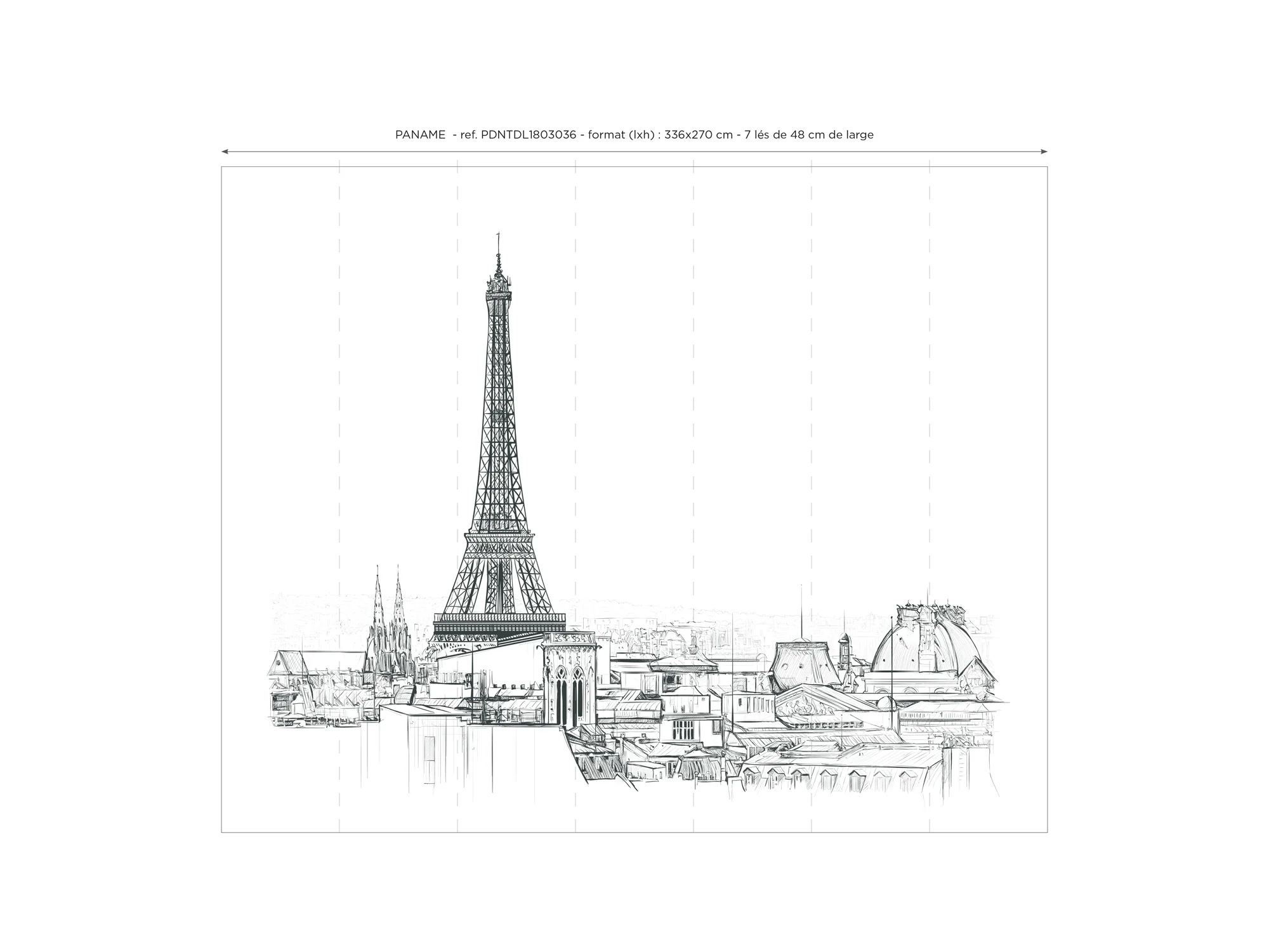 Papier Peint Panoramique Paname - Noir - Image 5