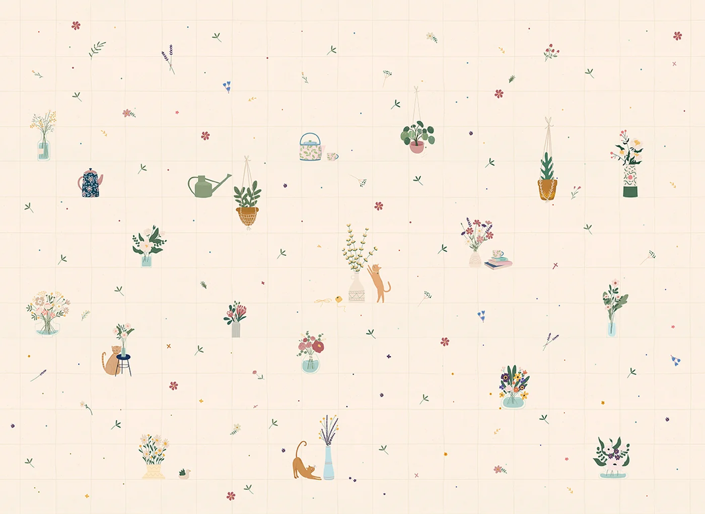 Papier Peint Panoramique Petits Bouquets - Multicolore - Image 7