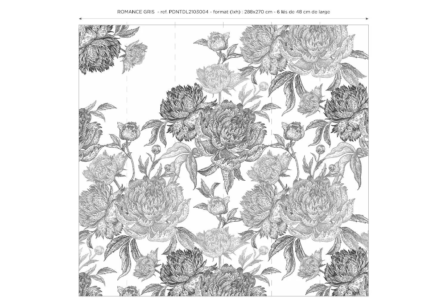 Papier Peint Panoramique Romance - Noir - Image 9